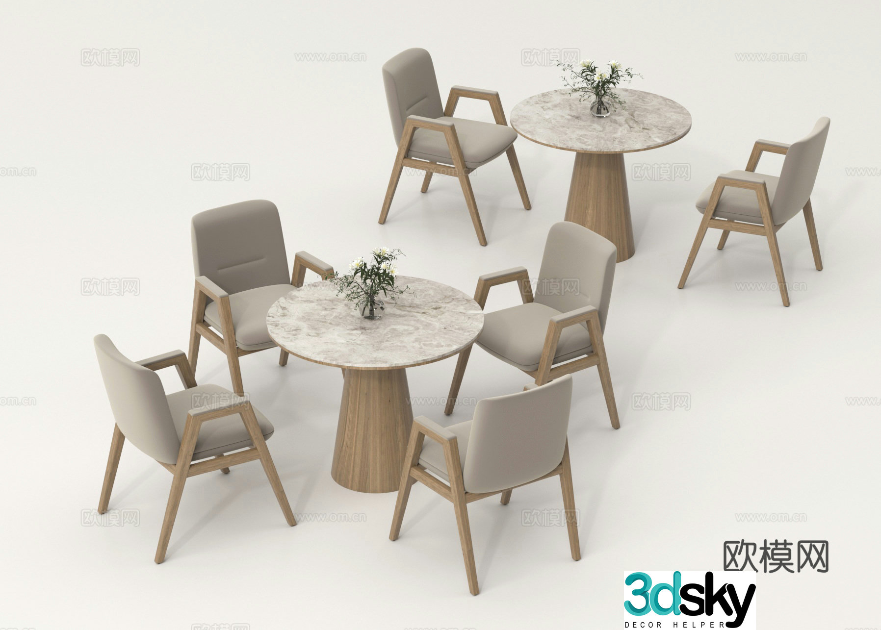 Coffee table and chairs leisure table and chairs negotiation table and chairs 3D model
