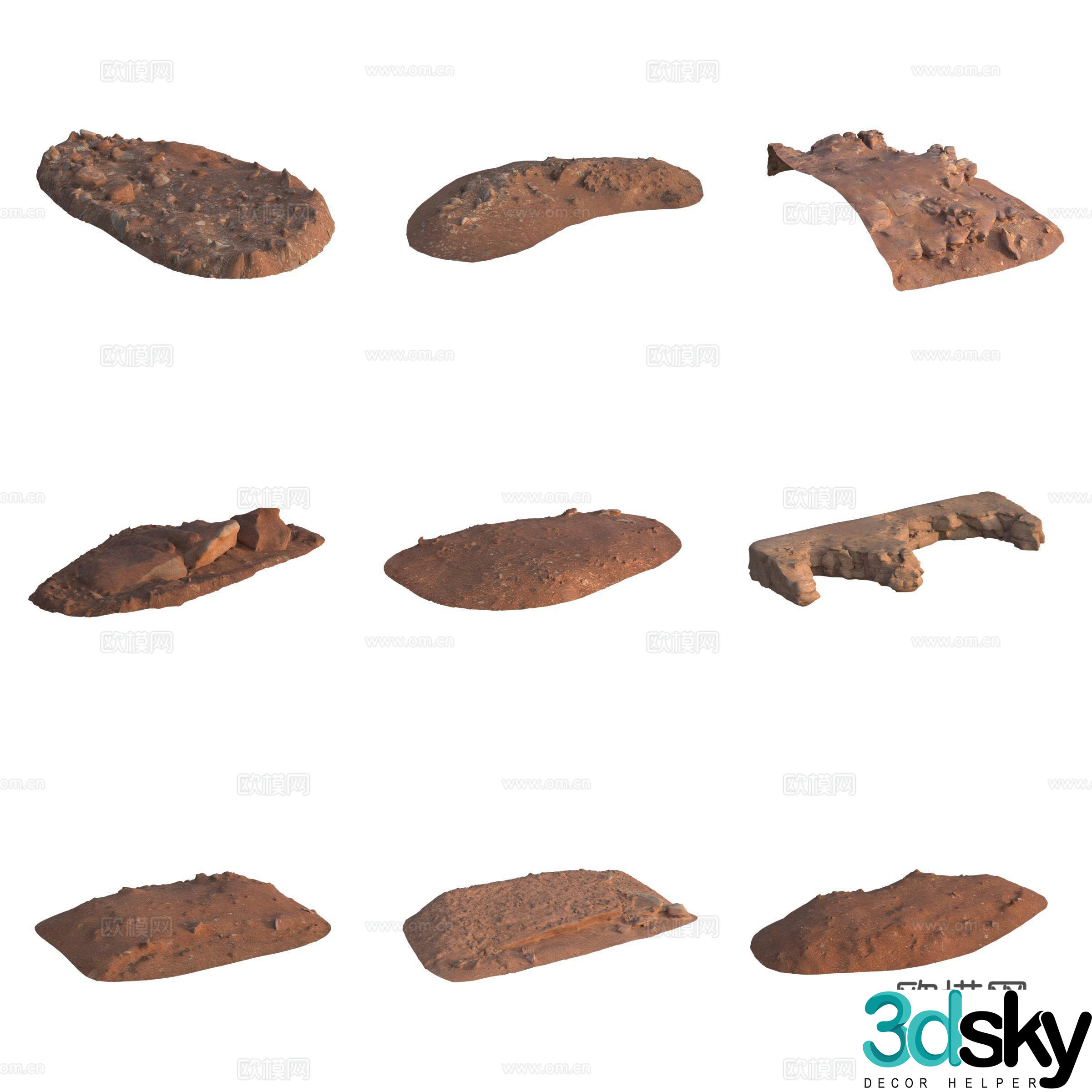 Sandstone large stone stone pile 3d model