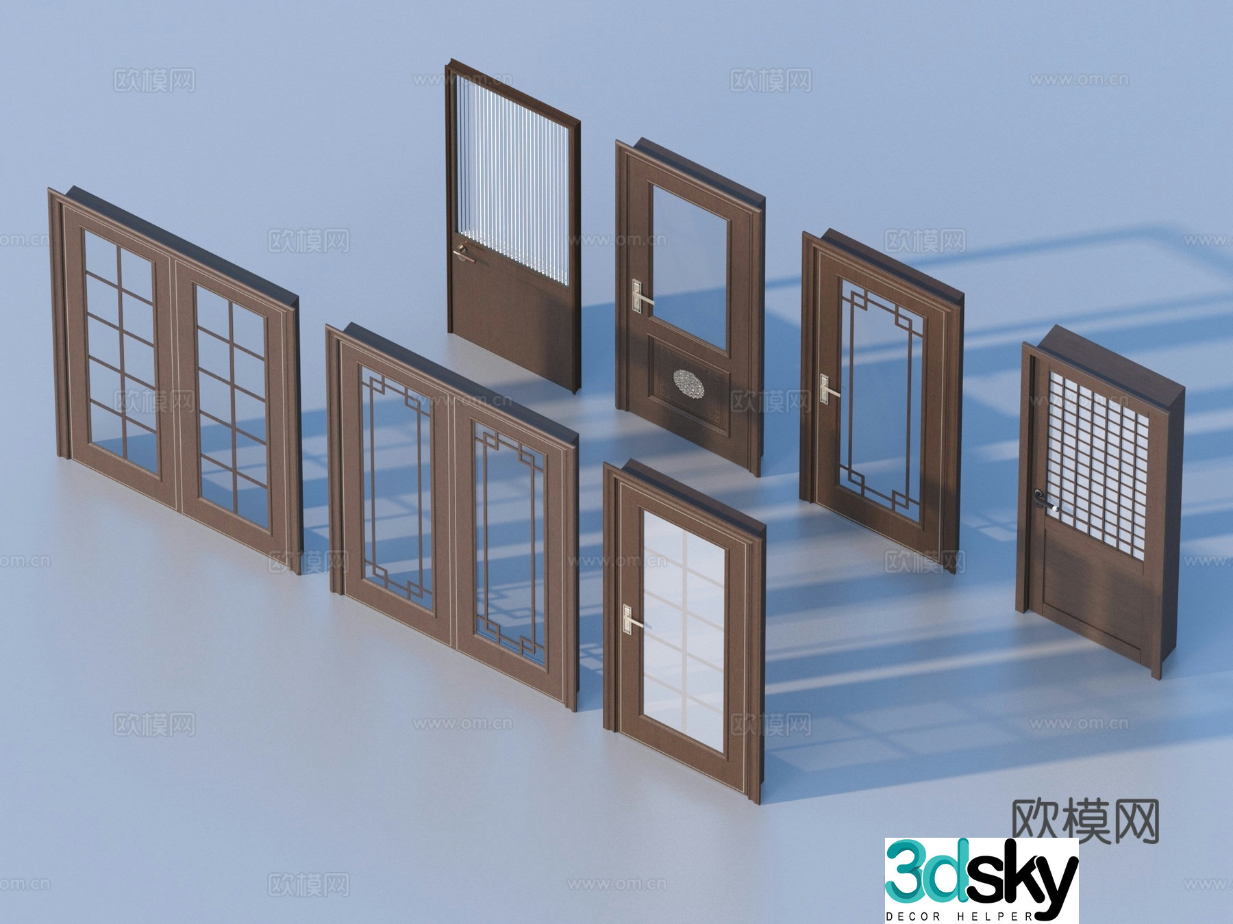 Door Door Wooden Door Single Open Door Glass Door Double Open Door 3D Model