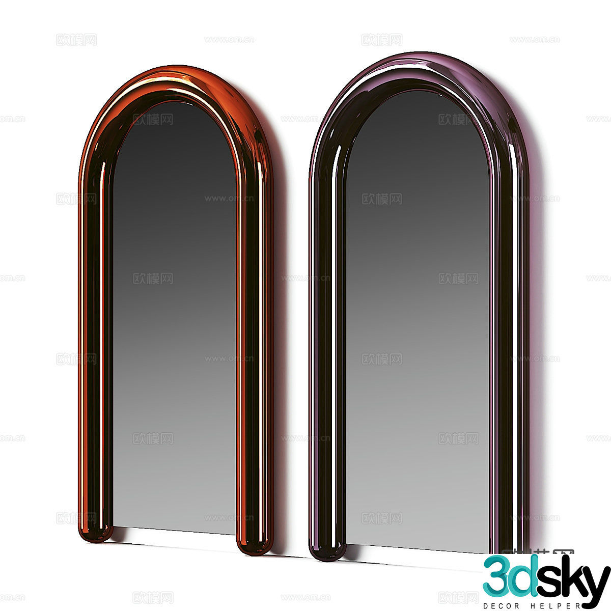 Modern light luxury decorative mirror 3D model