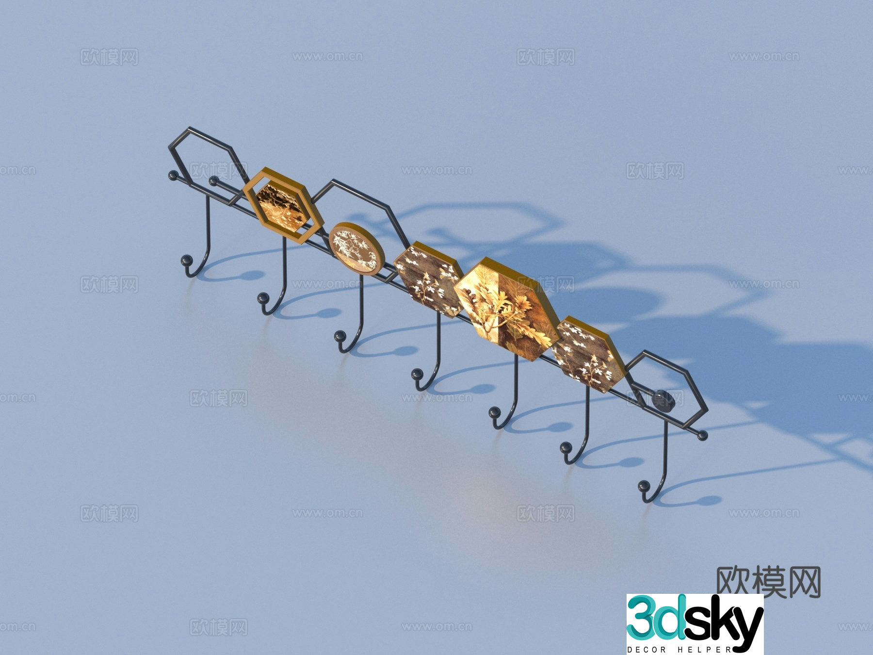 Clothes hook hardware sketch 3d model