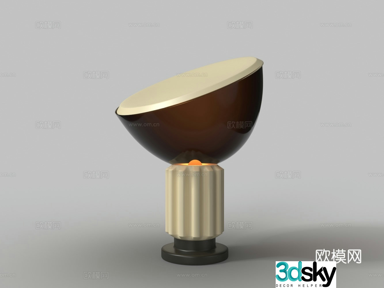 Modern plastic acrylic hemisphere table lamp 3d model