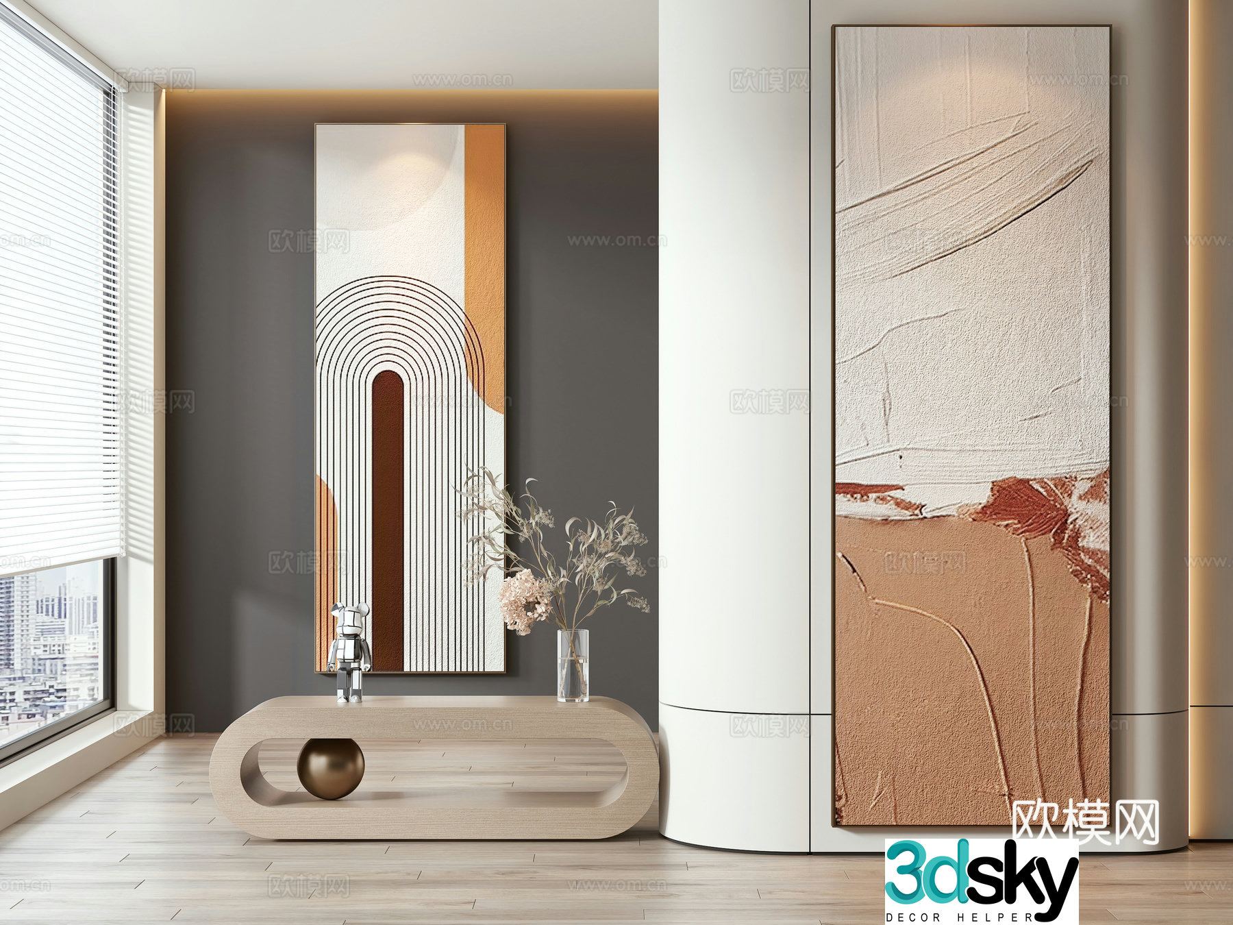 Modern hanging painting decorative painting 3d model