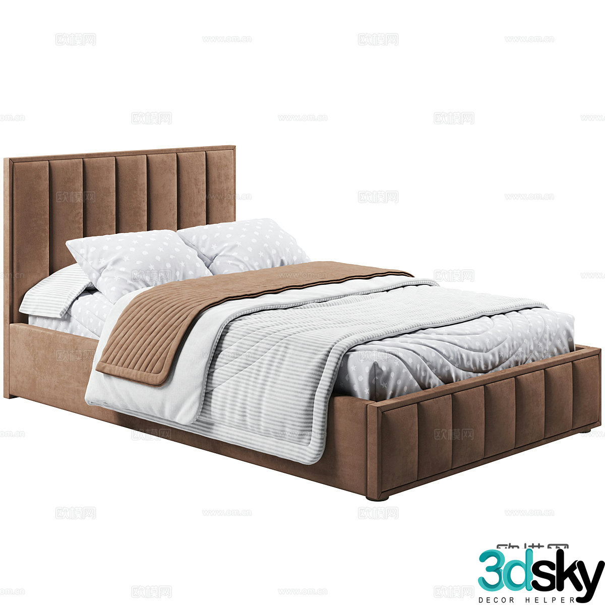 Modern children’s fabric bed 3d model