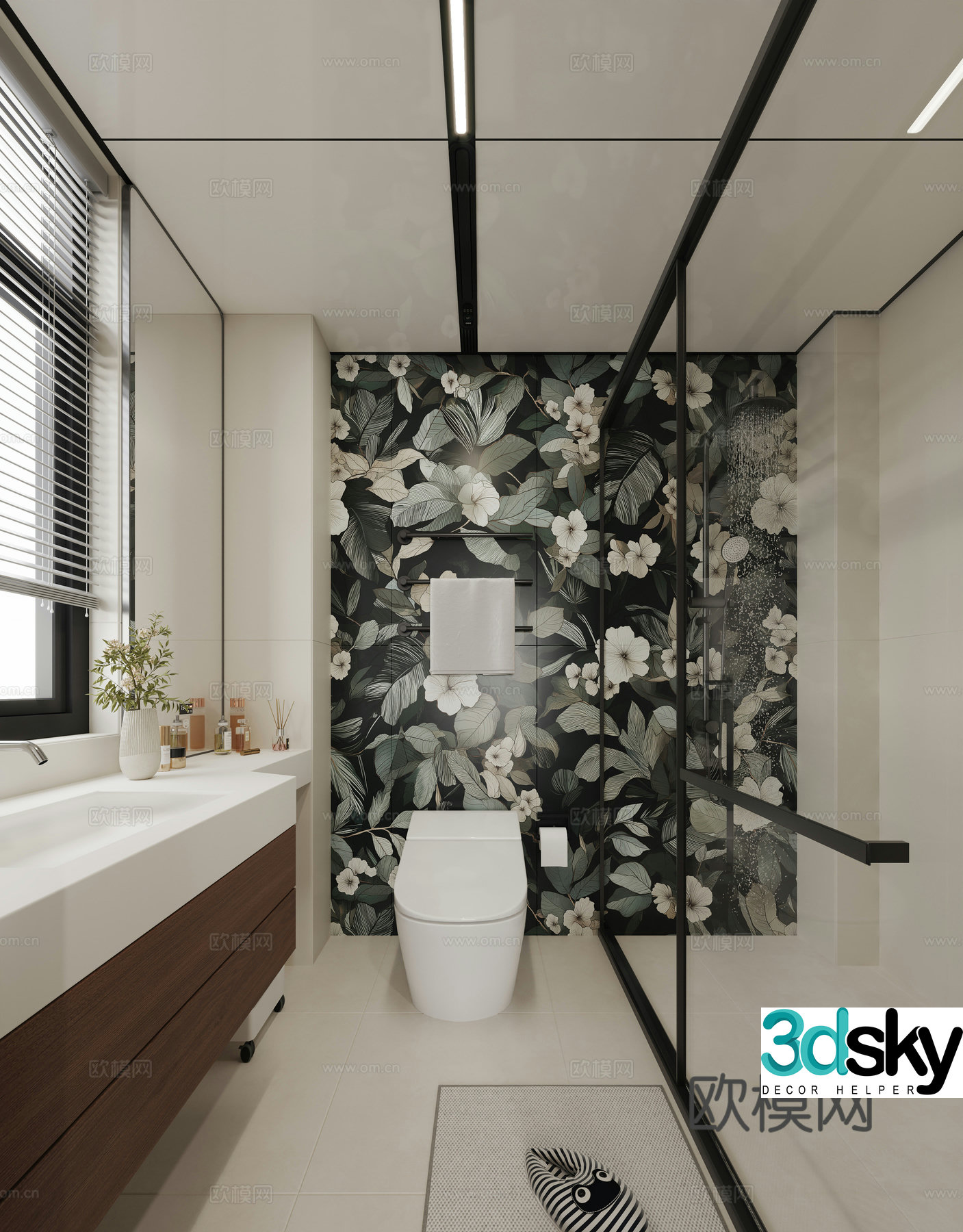 3D model of medieval style main bathroom