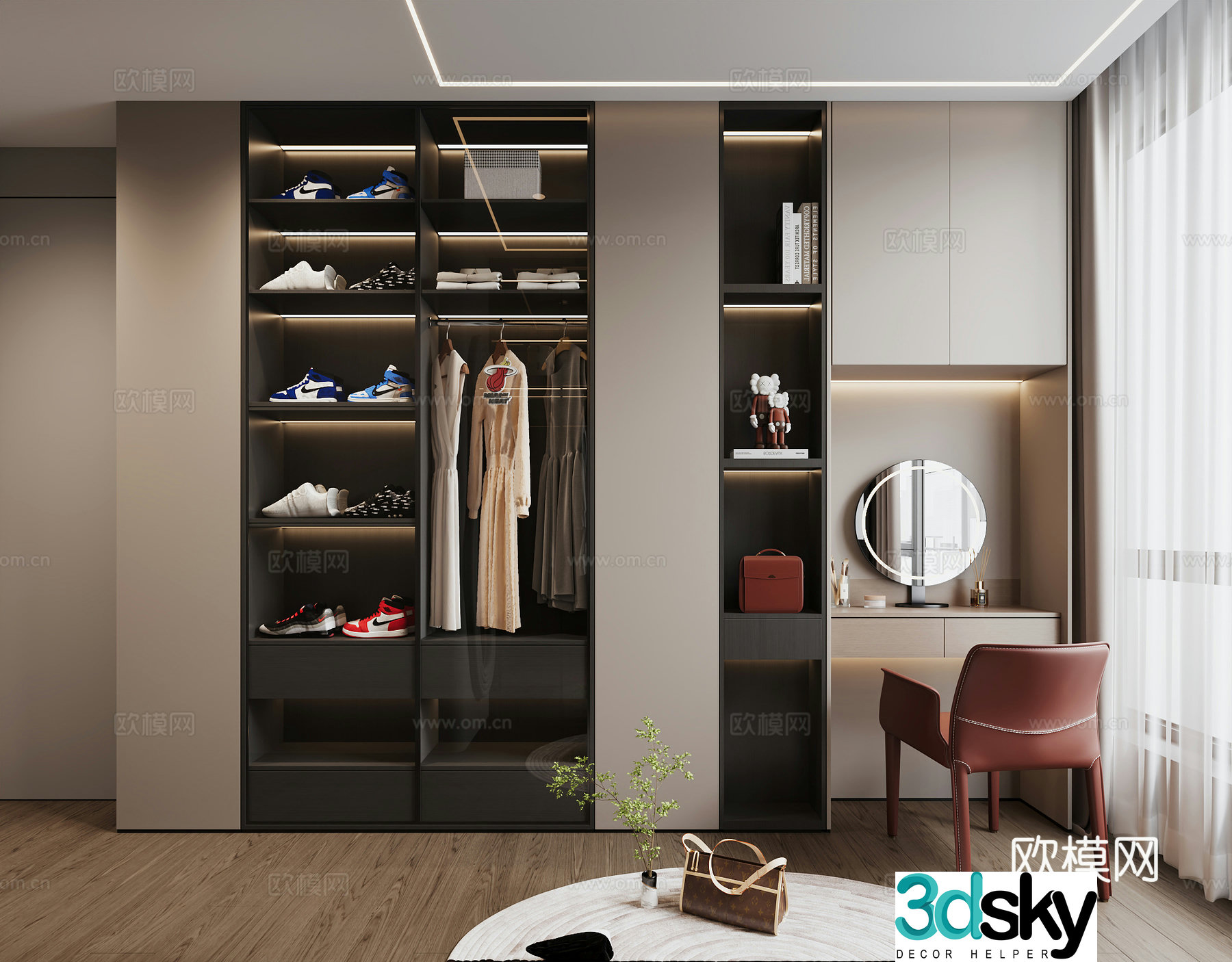 Modern cloakroom 3d model