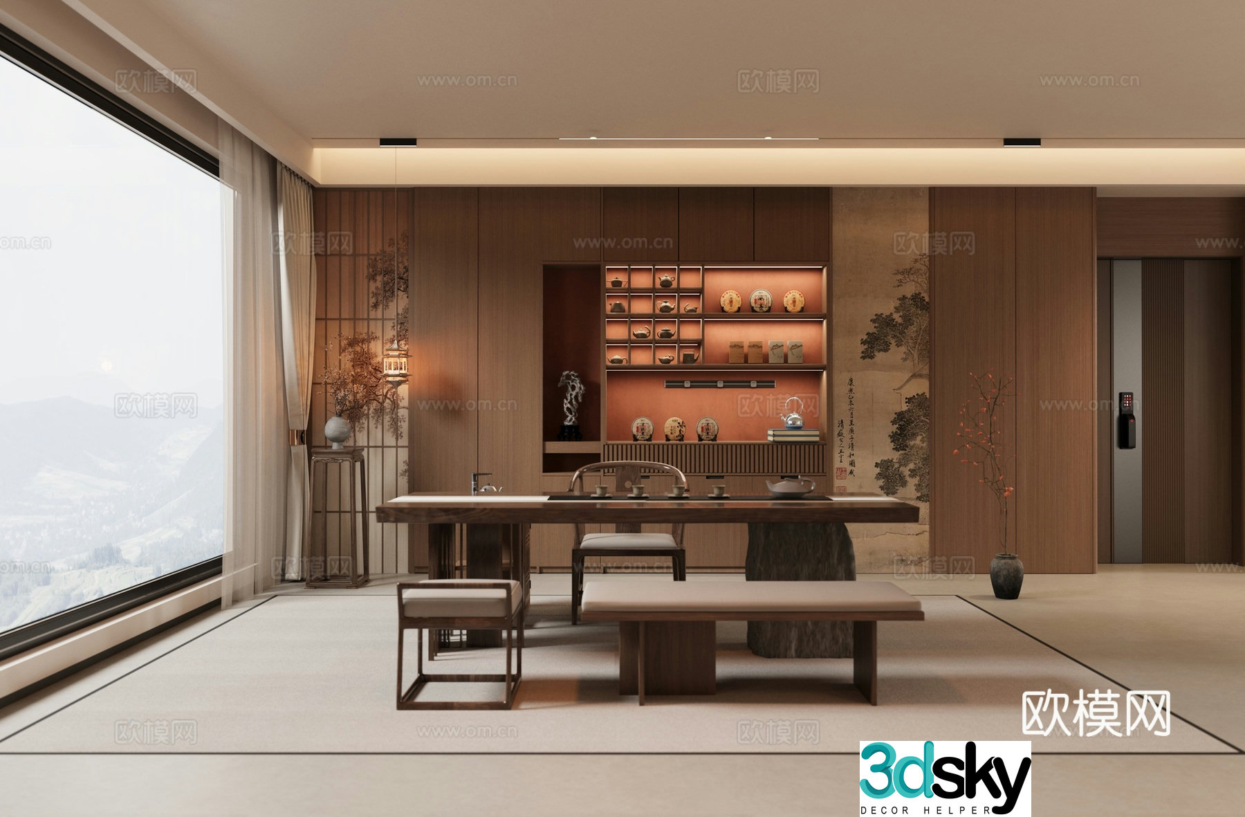New Chinese tea room 3D model