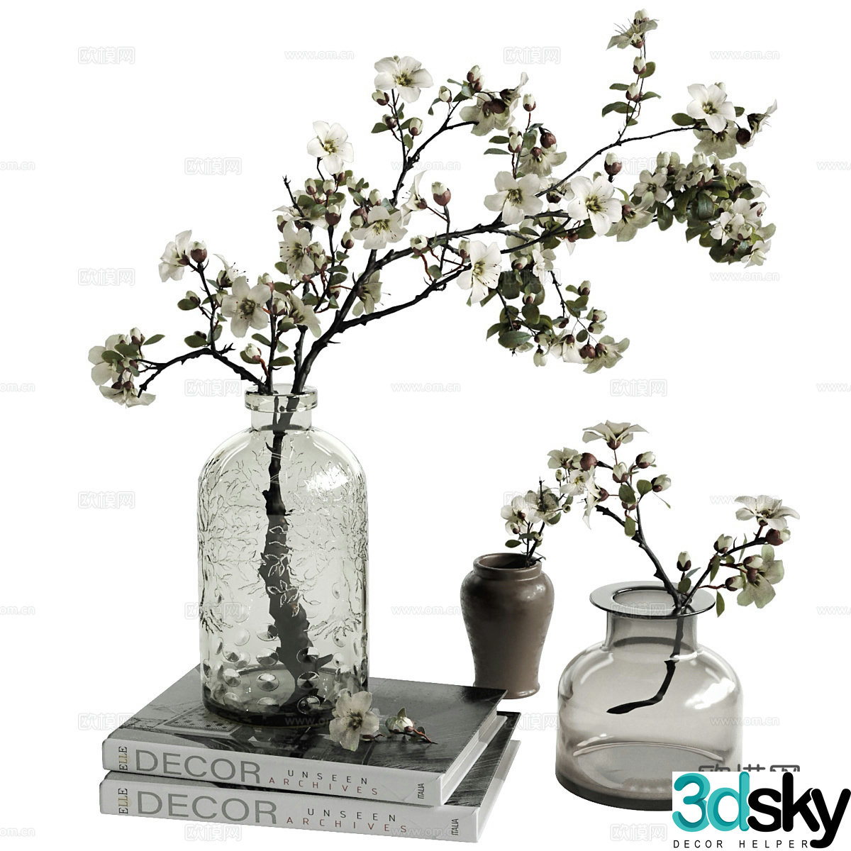 New Chinese vase flower art 3D model