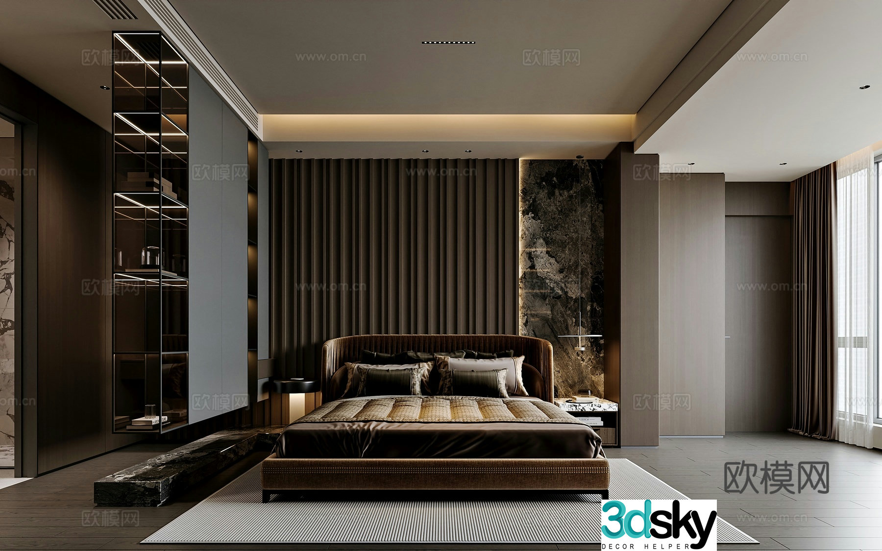Modern style home bedroom 3d model