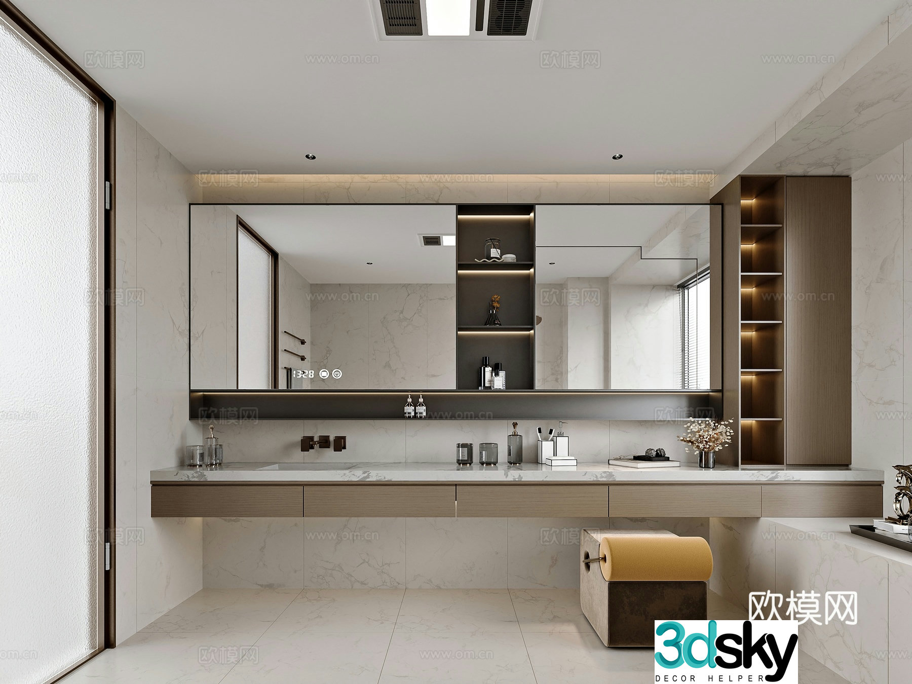 Modern style home bathroom 3d model