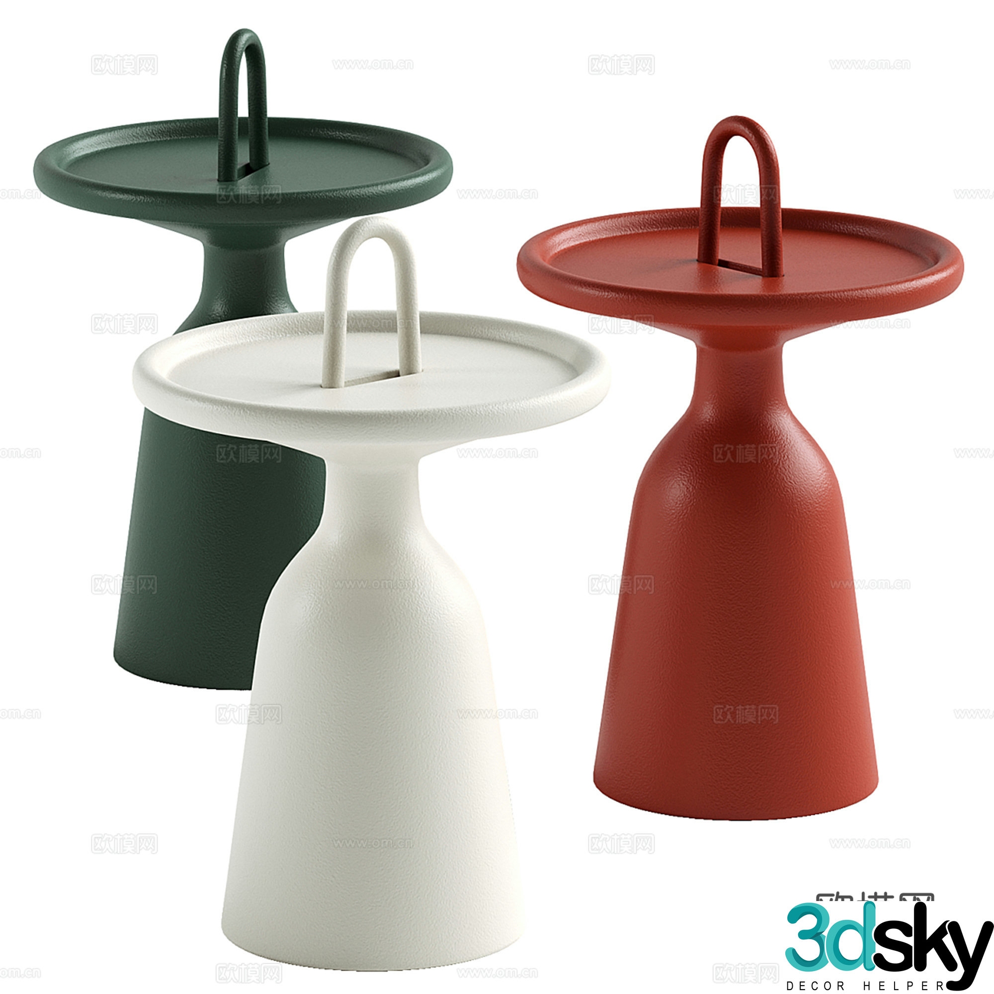 Modern sofa side several round corners several set of 3D model