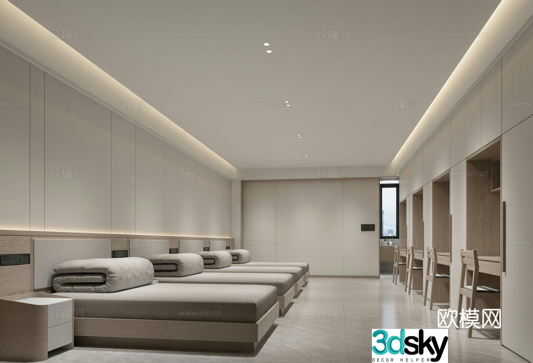 Modern employee dormitory school dormitory 3d model
