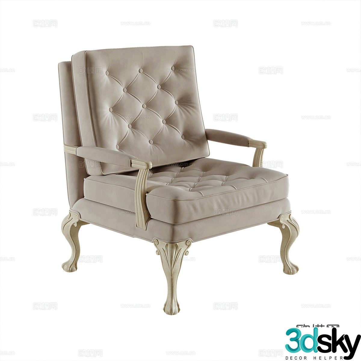 French casual chair 3d model