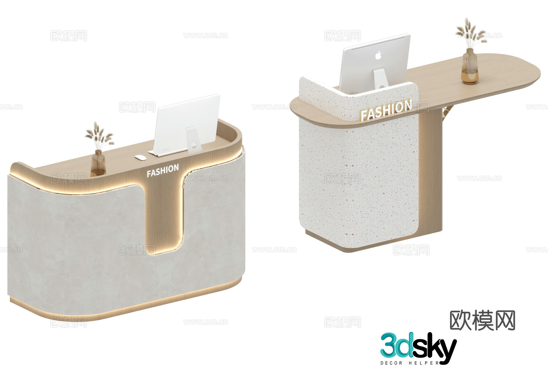 Modern front desk_Front desk_Modern service desk 3D model
