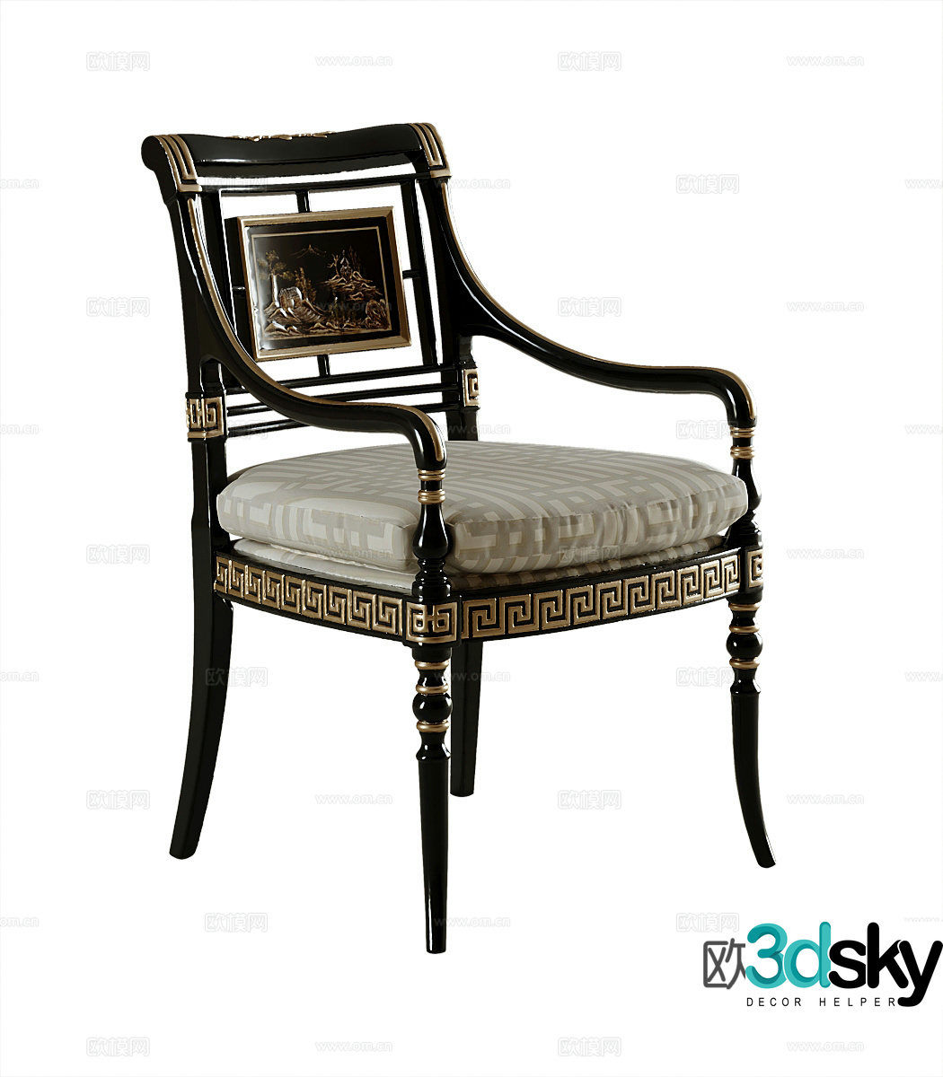American single chair 3d model