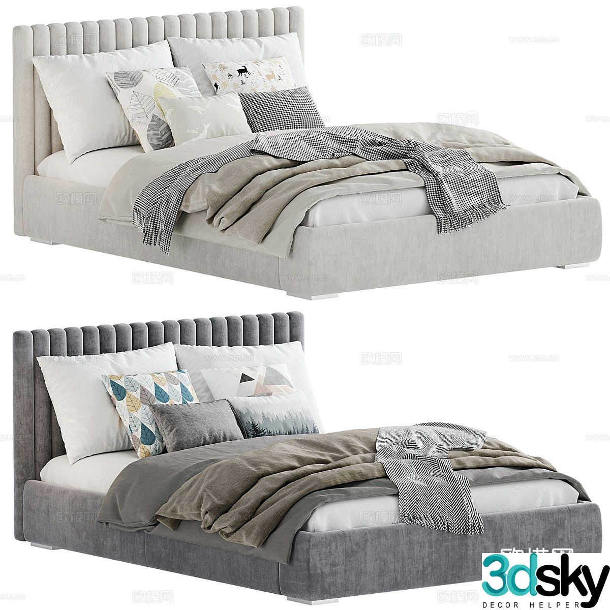 Double bed 3d model