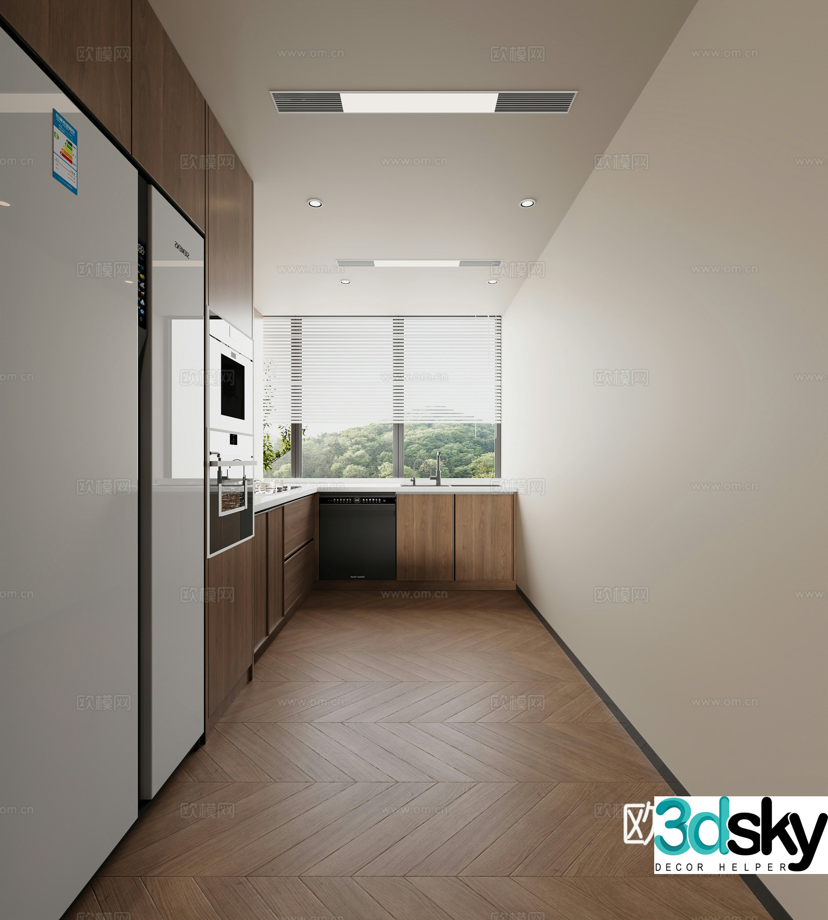 Middle style kitchen 3d model