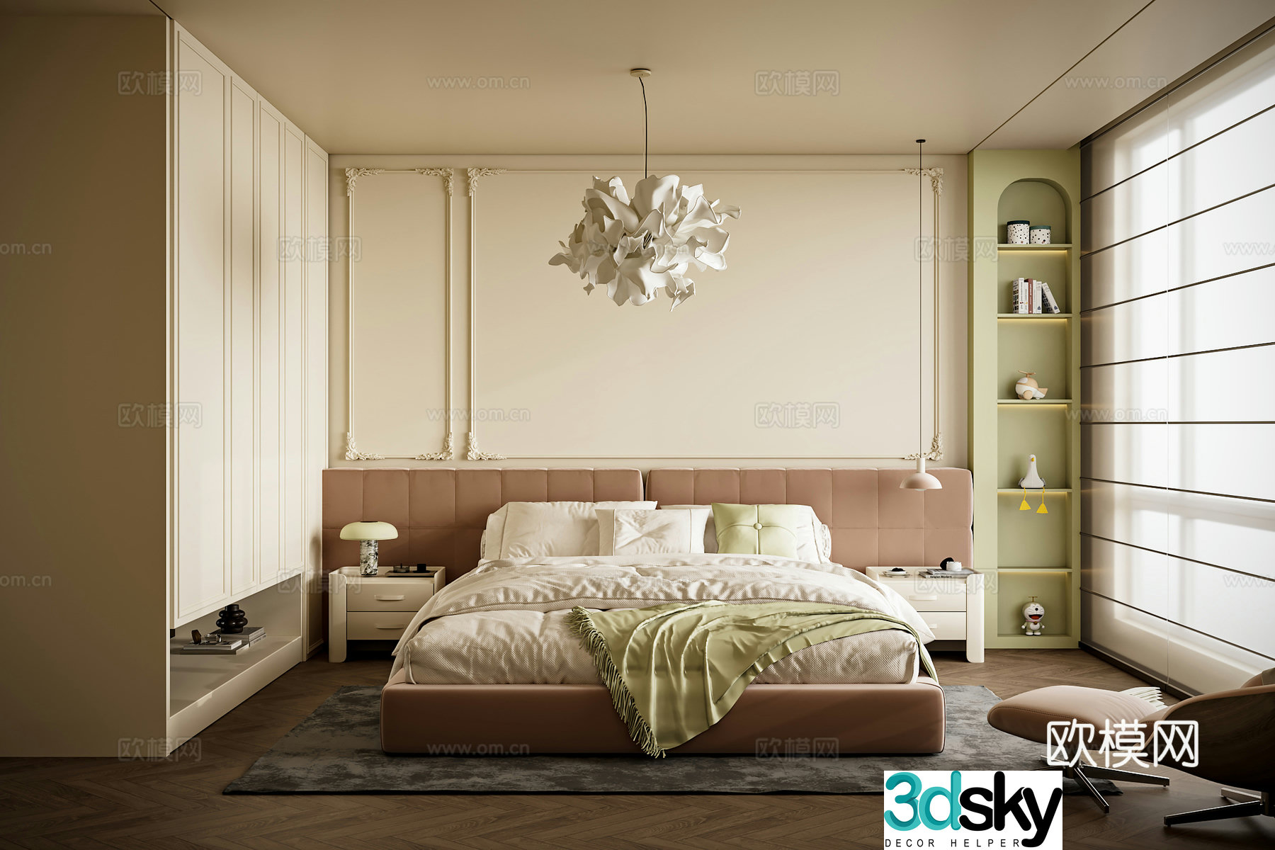 Modern French bedroom 3d model