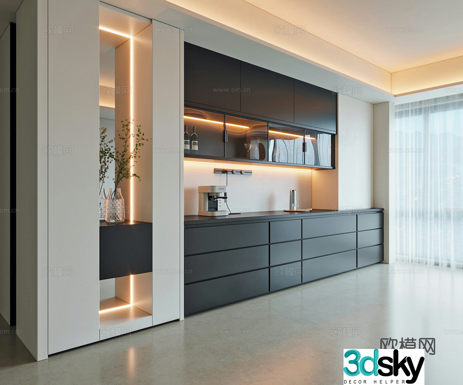 Modern Italian sideboard 3D model