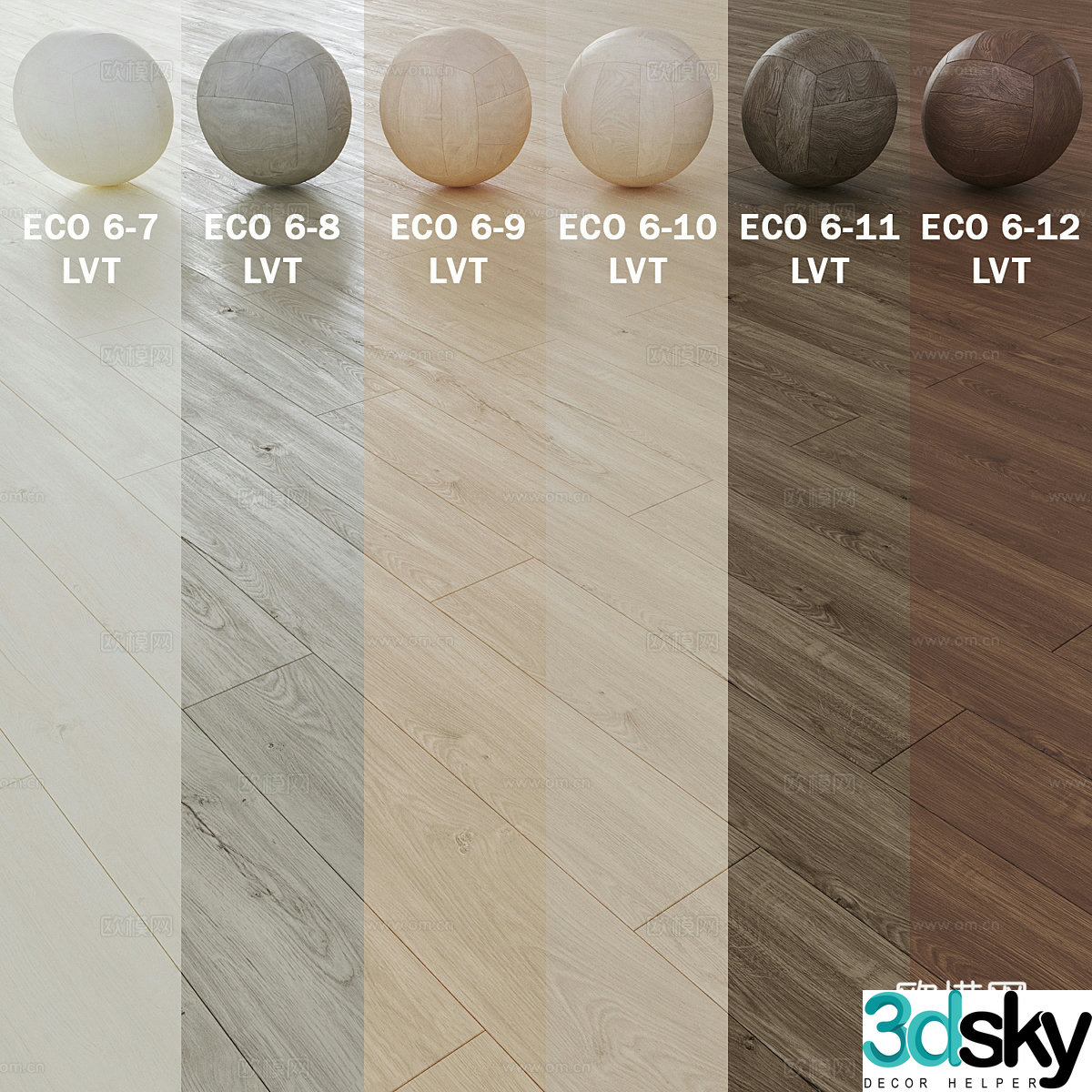 Modern wood floor material 3d model