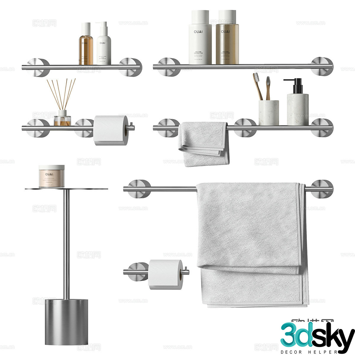 Modern Tezza Art Bathroom Accessories 3D Model