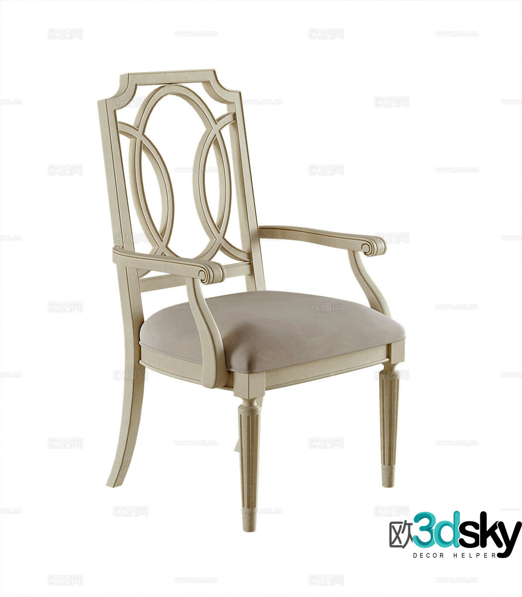 French single chair 3d model