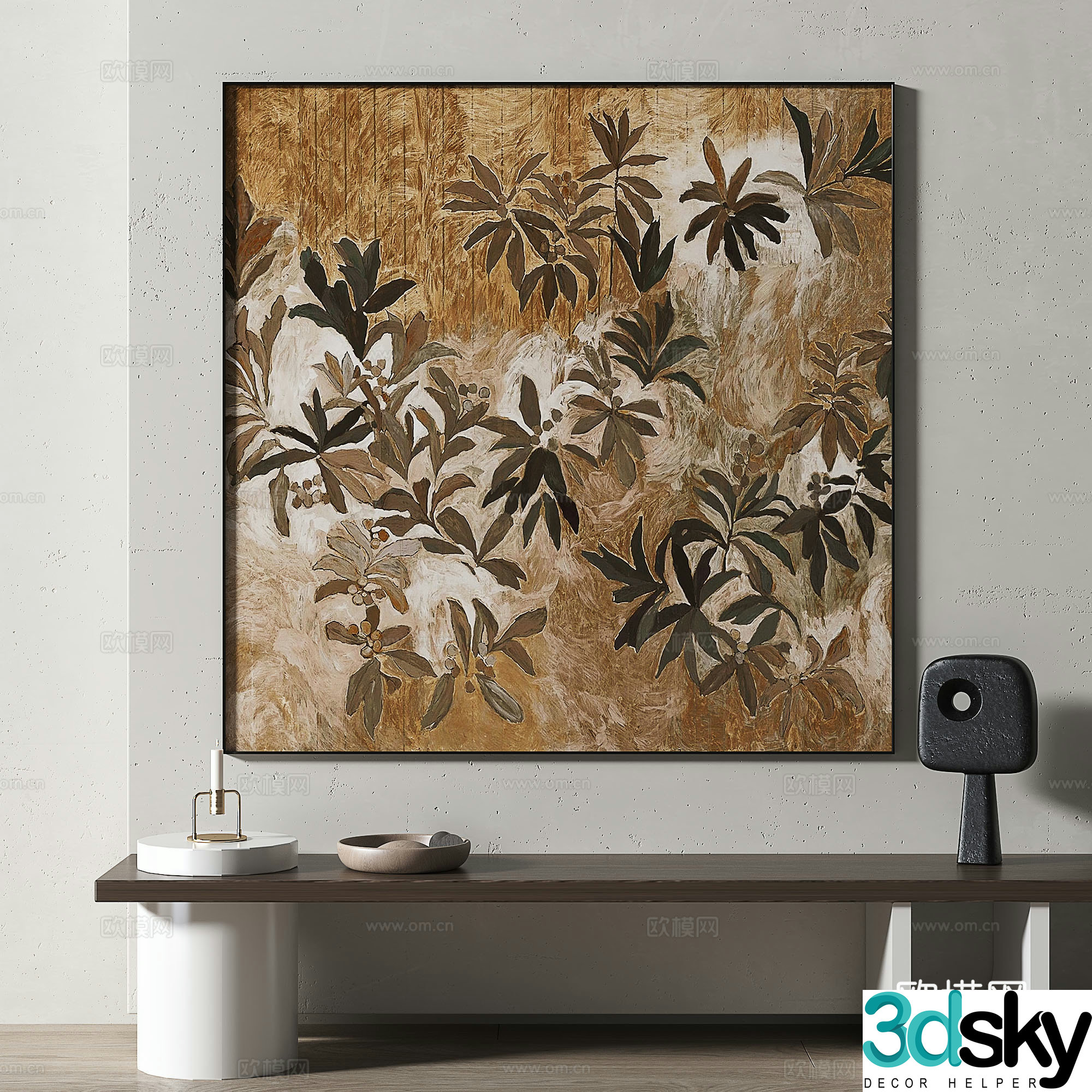 Modern retro medieval decorative painting 3d model