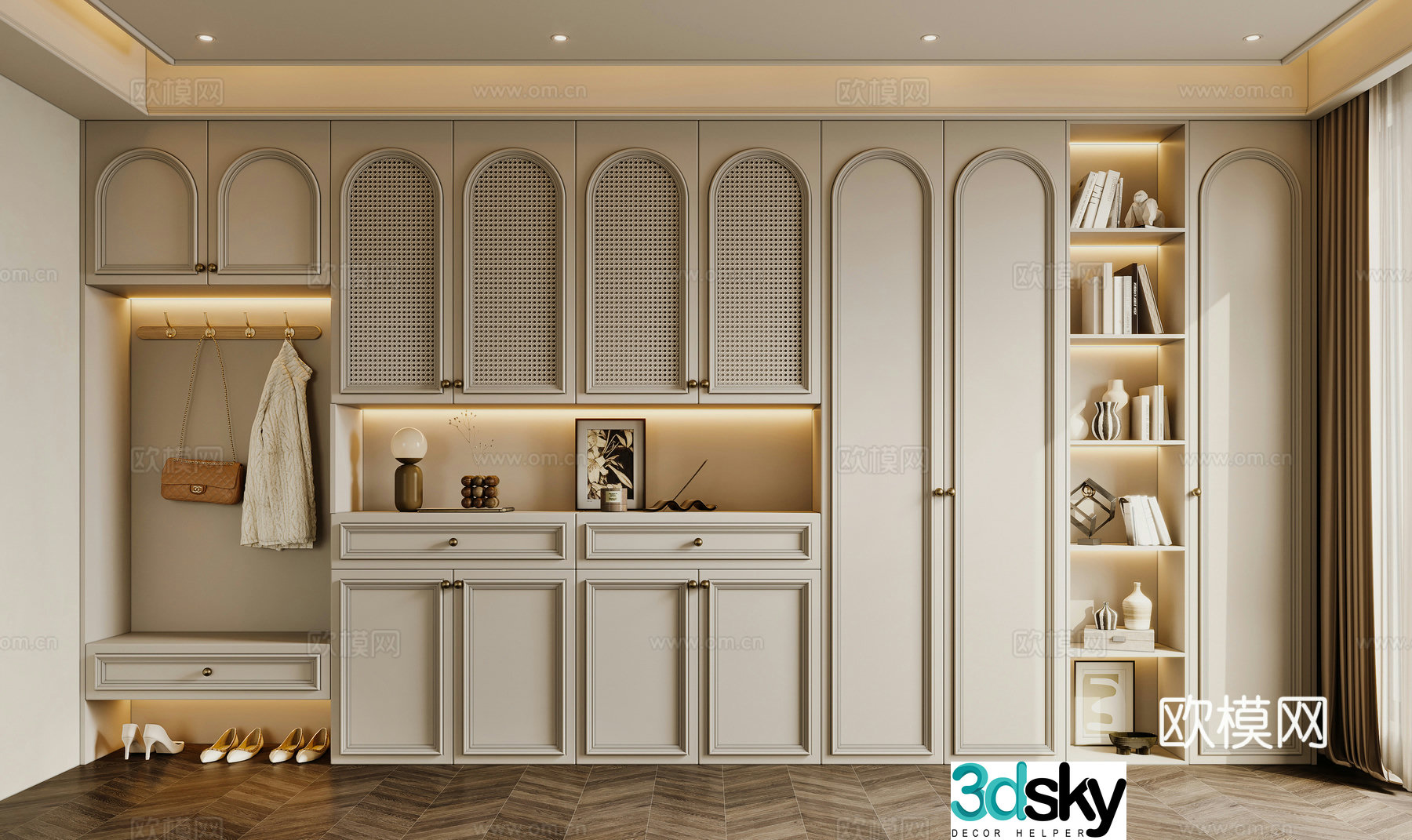 French shoe cabinet 3d model