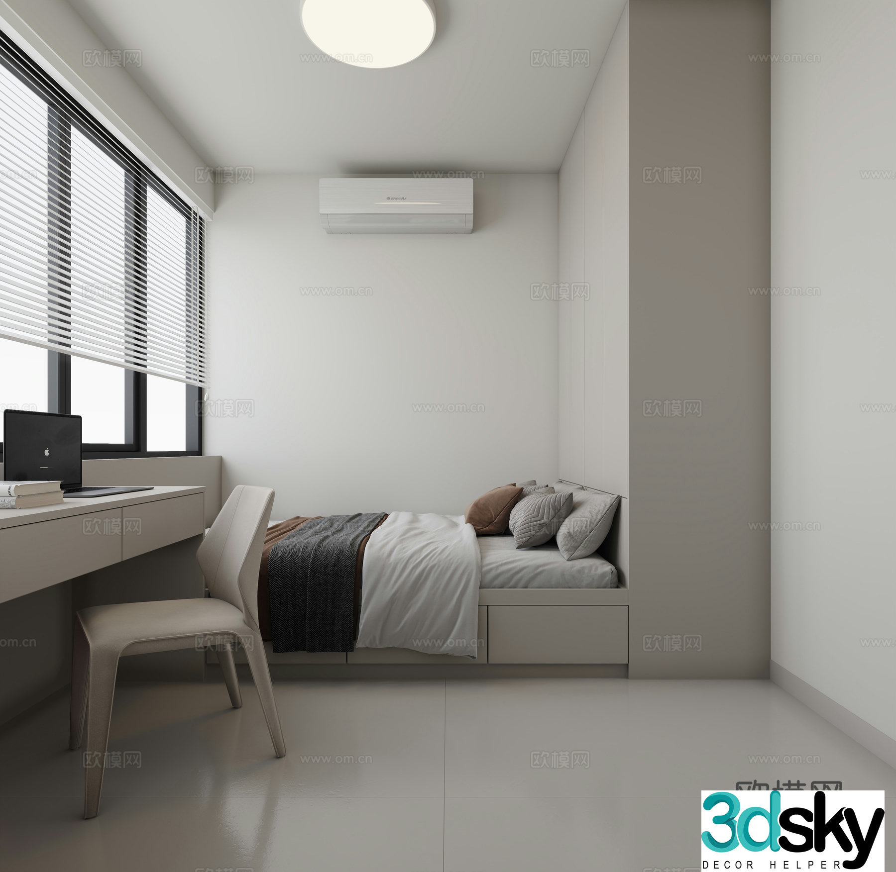 Minimalist tatami bedroom 3d model