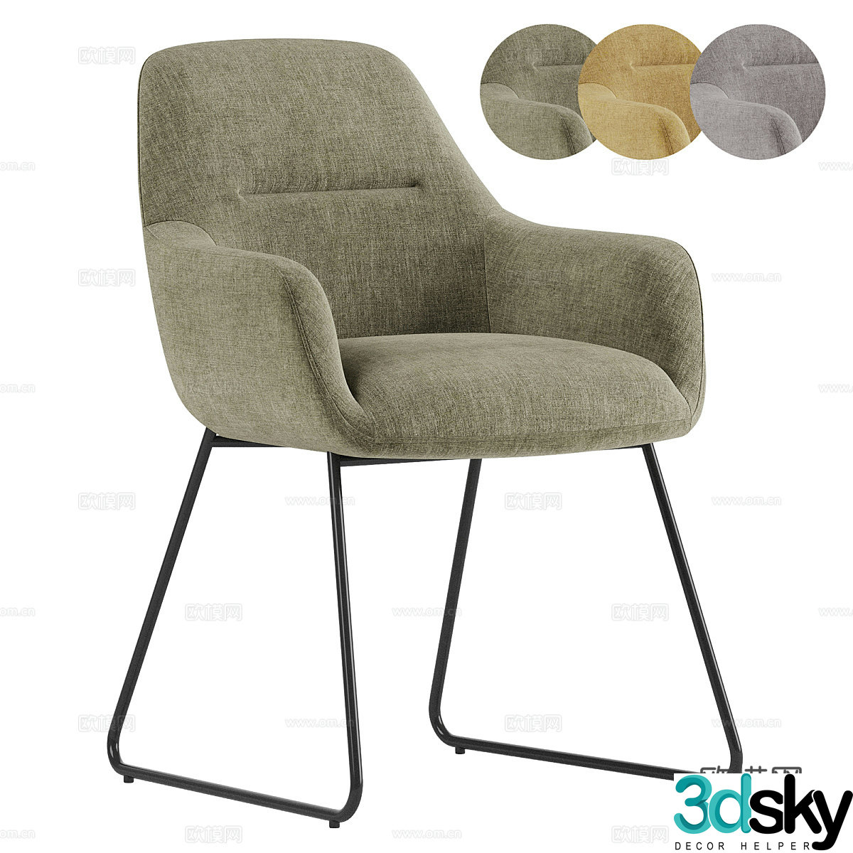 Modern KINKO dining chair 3d model