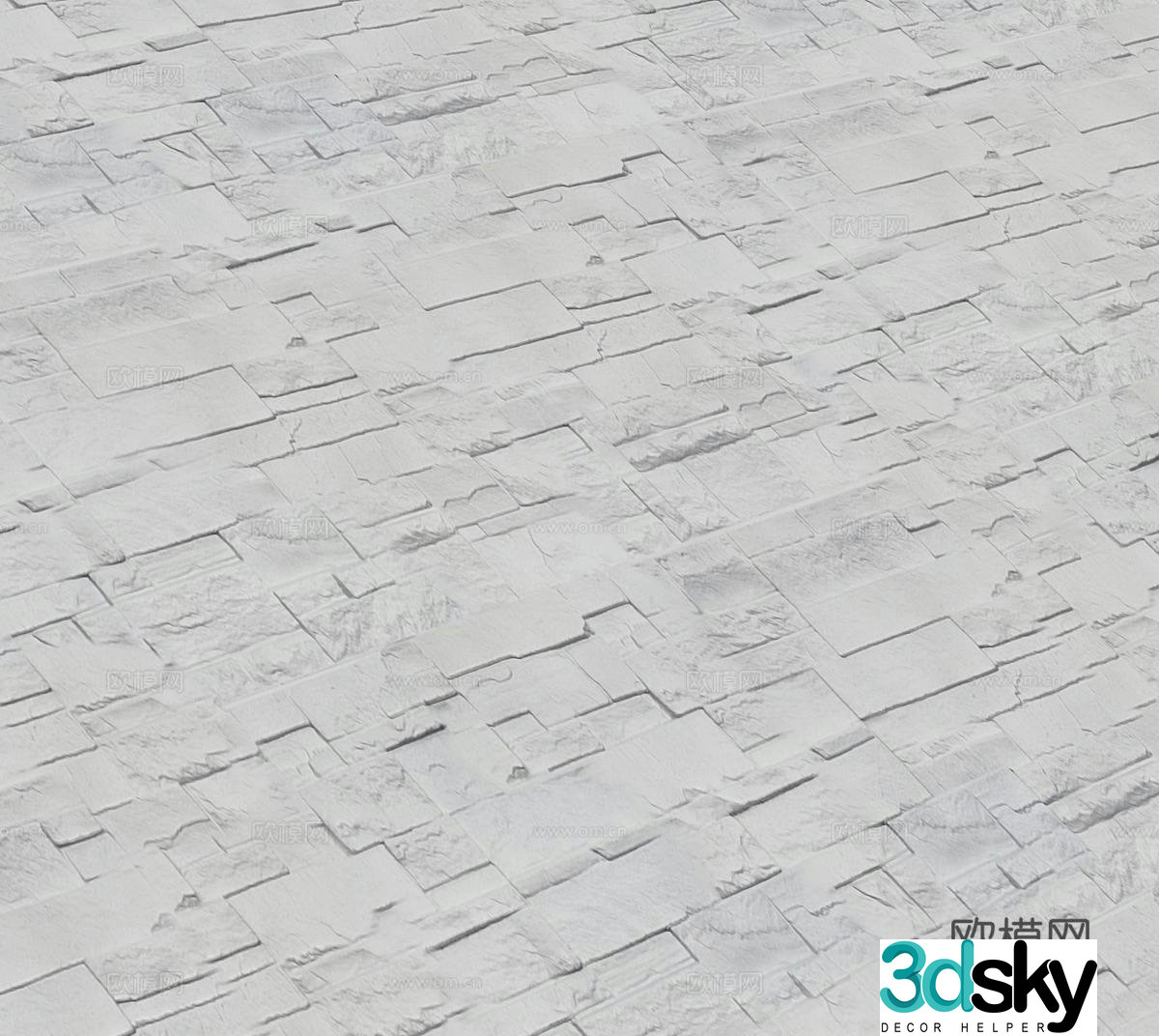 Foreign 4k seamless artificial stone stone siding parquet stone 3d model
