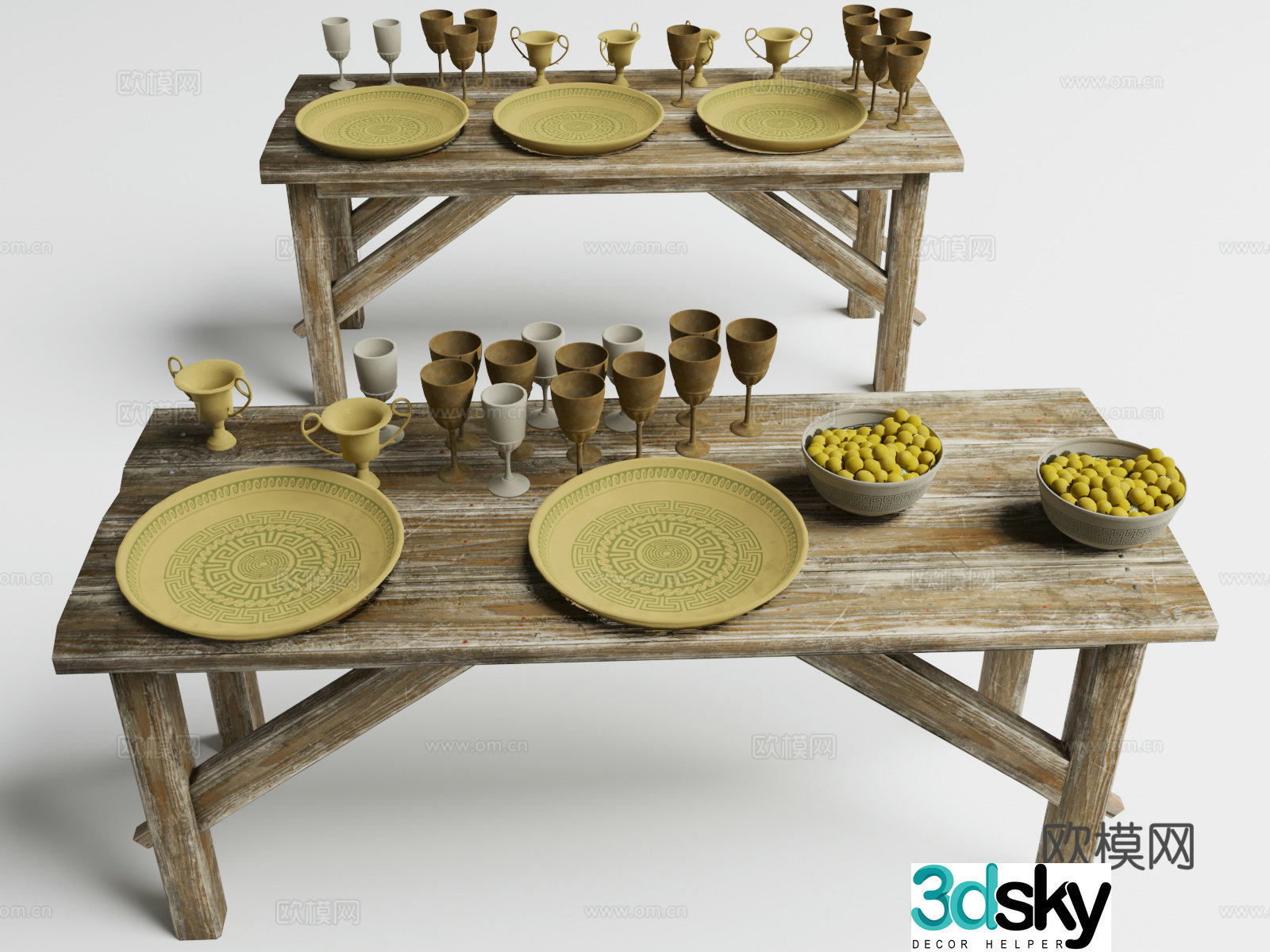Fruit plate Wood fruit rack Food frame Fruit frame Blueberry basket Bamboo basket 3d model