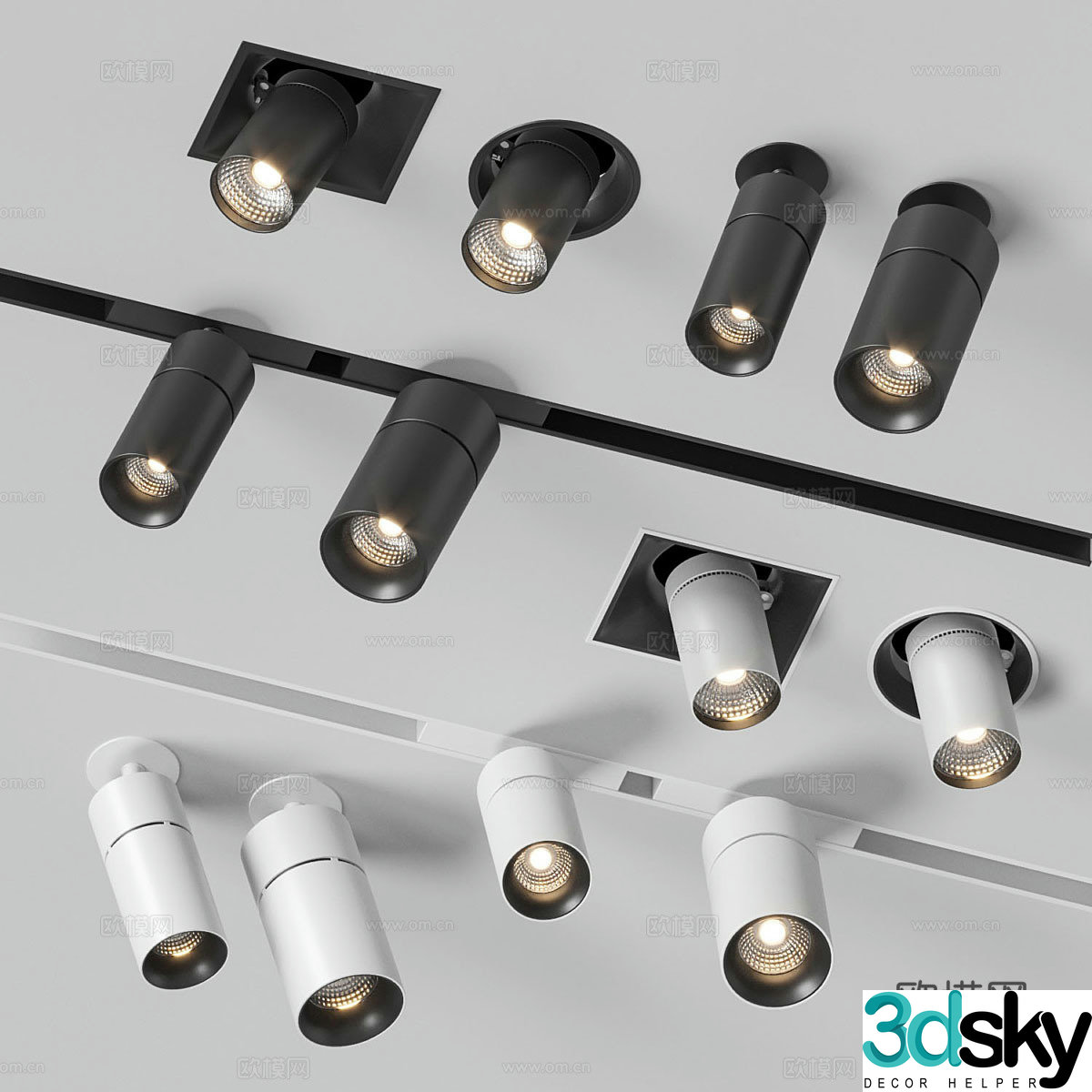 Modern Italian minimalist Reggiani track light 3d model