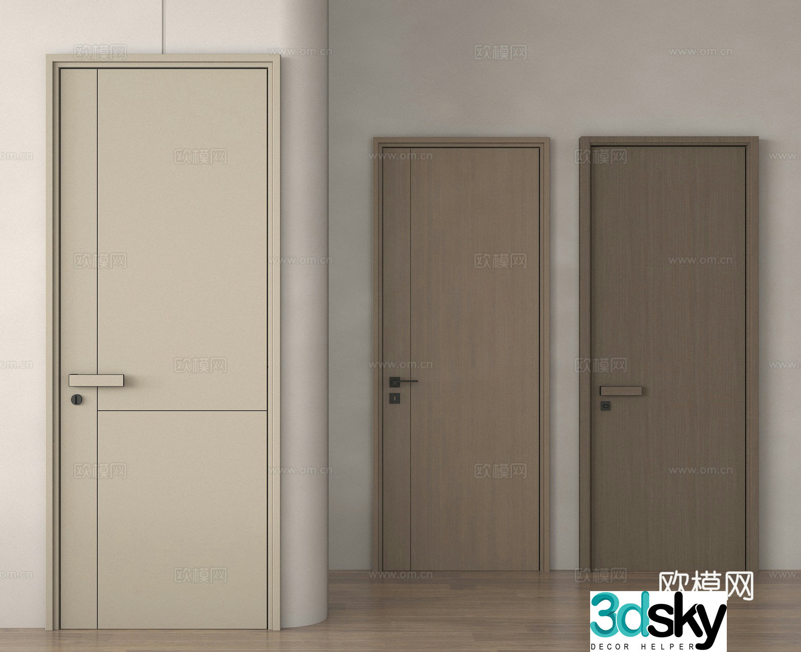 Single-open door House door Bedroom door 3D model