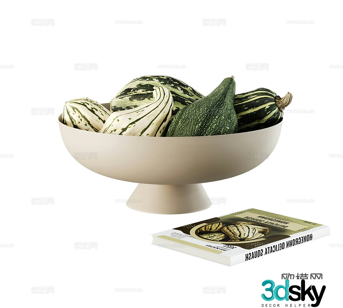 Fruit plate Fruit and vegetable ornaments Fruit and vegetable ornaments Kitchen ornaments Dining table ornaments Side cabinet ornaments Book 3D model