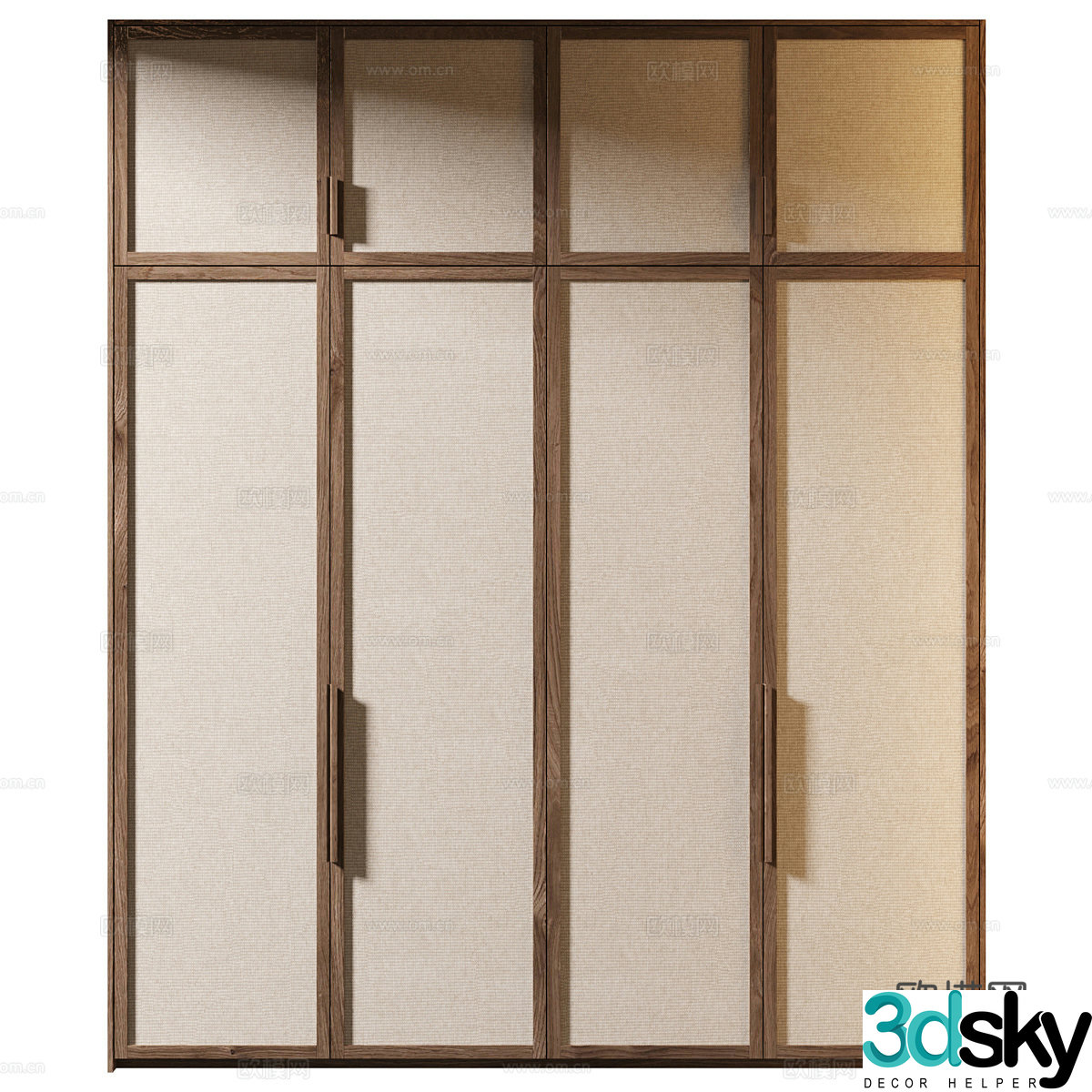 New Chinese style waives wardrobe 3D model