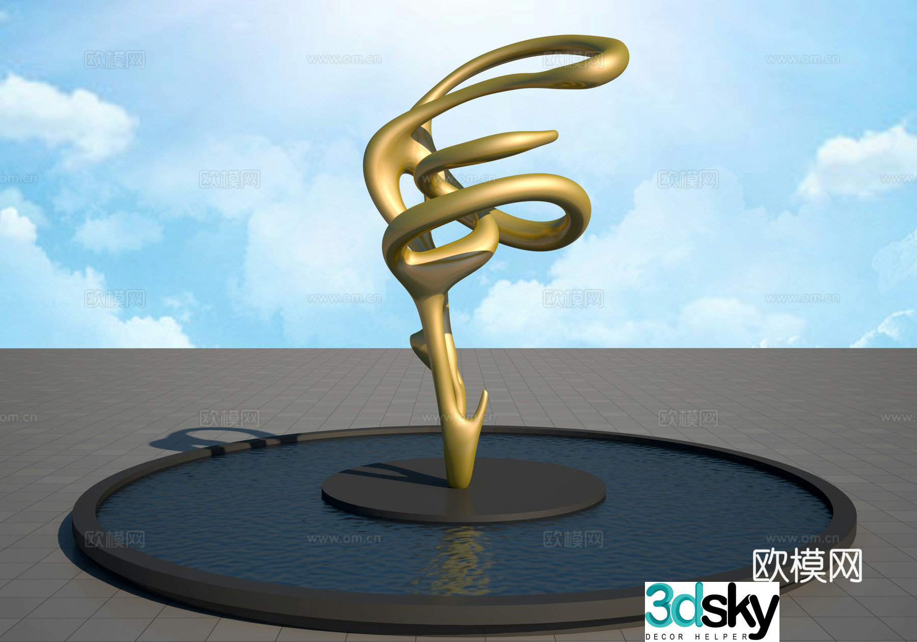 Abstract streamer 3d model
