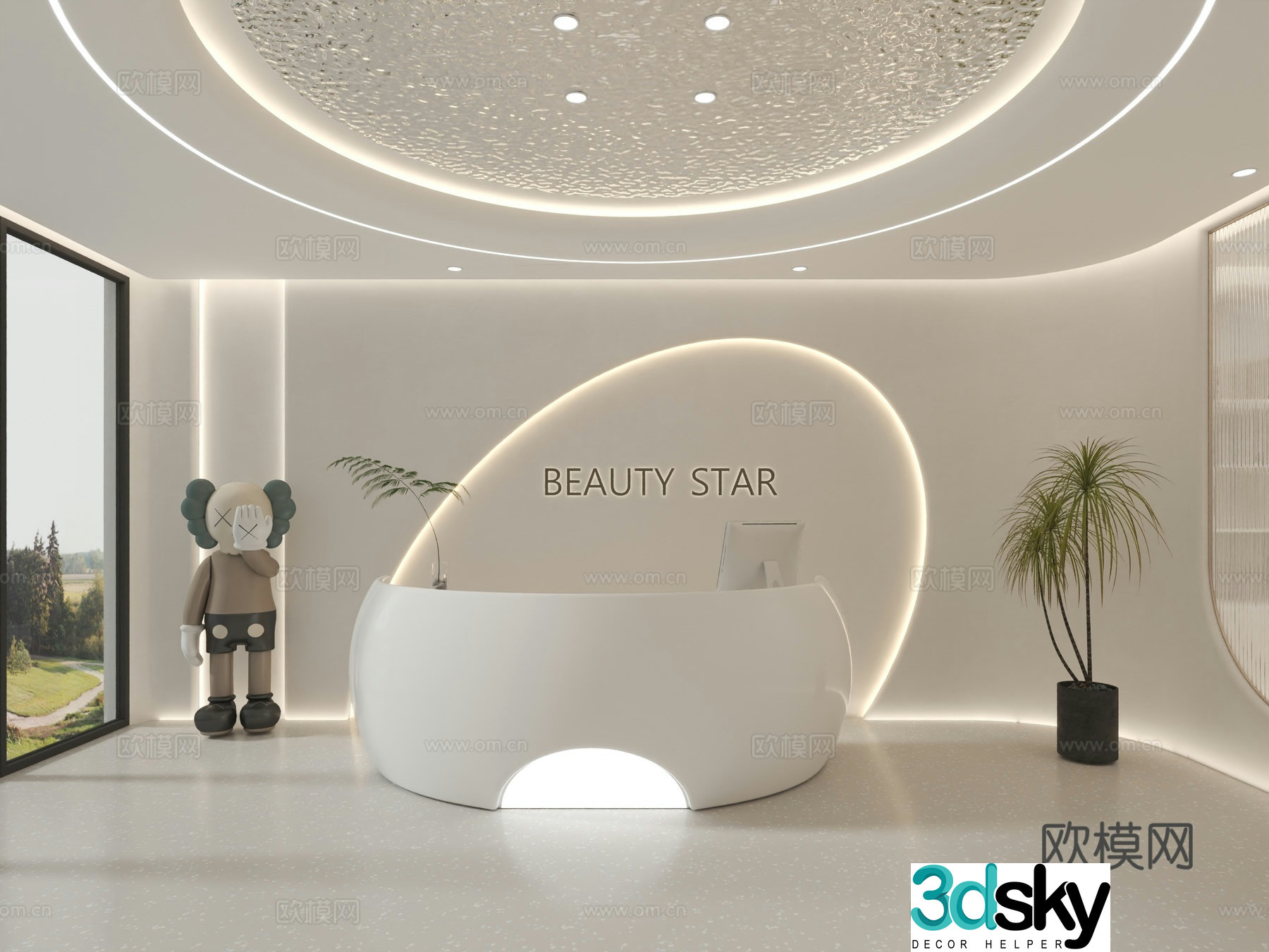 Modern beauty_Shop front desk 3D model