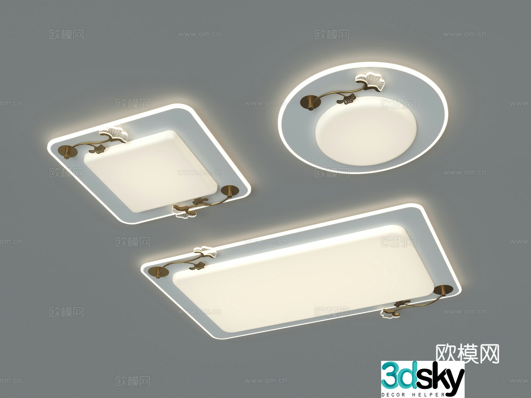Modern simple ceiling light Living room and bedroom ceiling light Combined package ceiling light 3d model