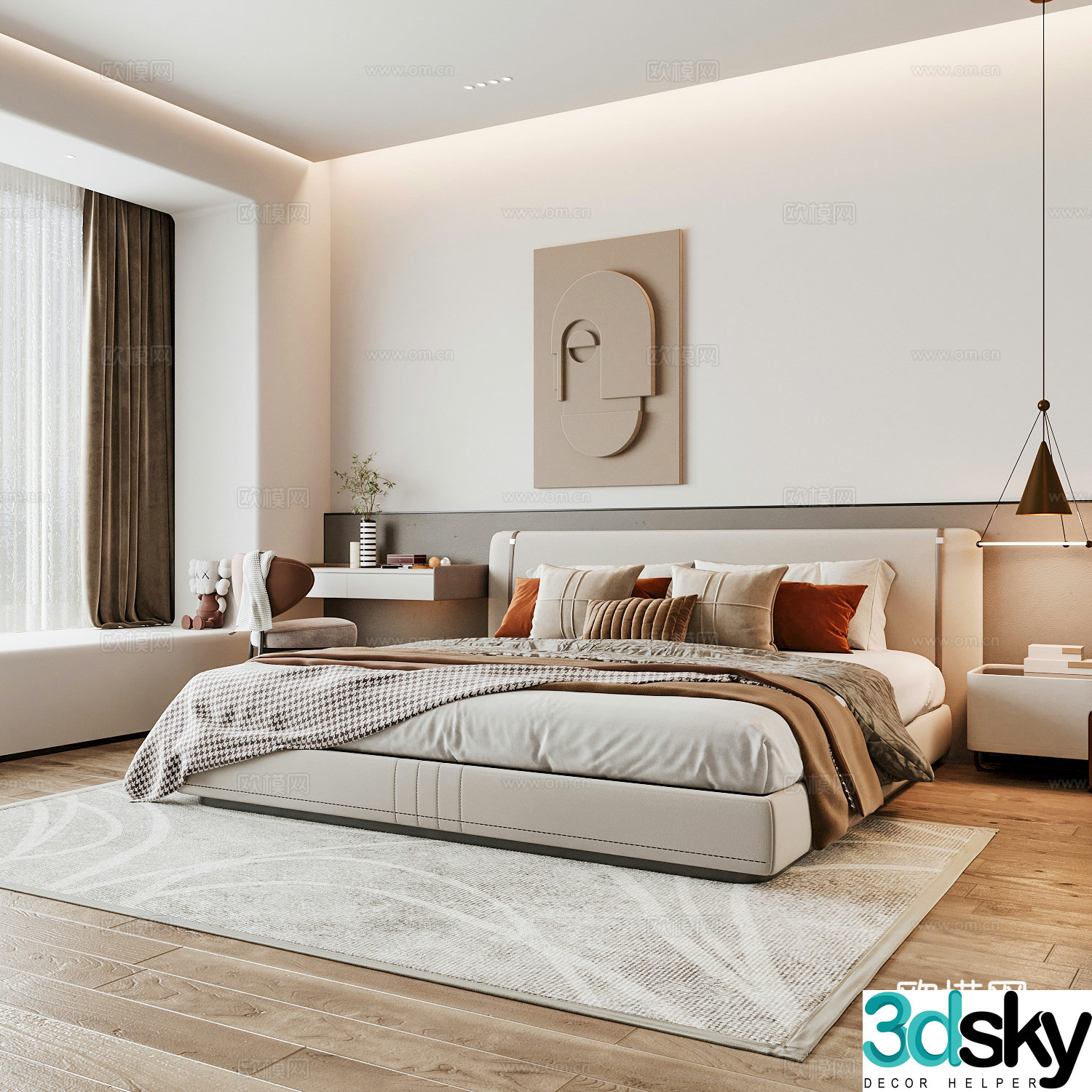 Modern home bedroom Modern bedroom Italian bedroom Simple bedroom Italian bed 3d model