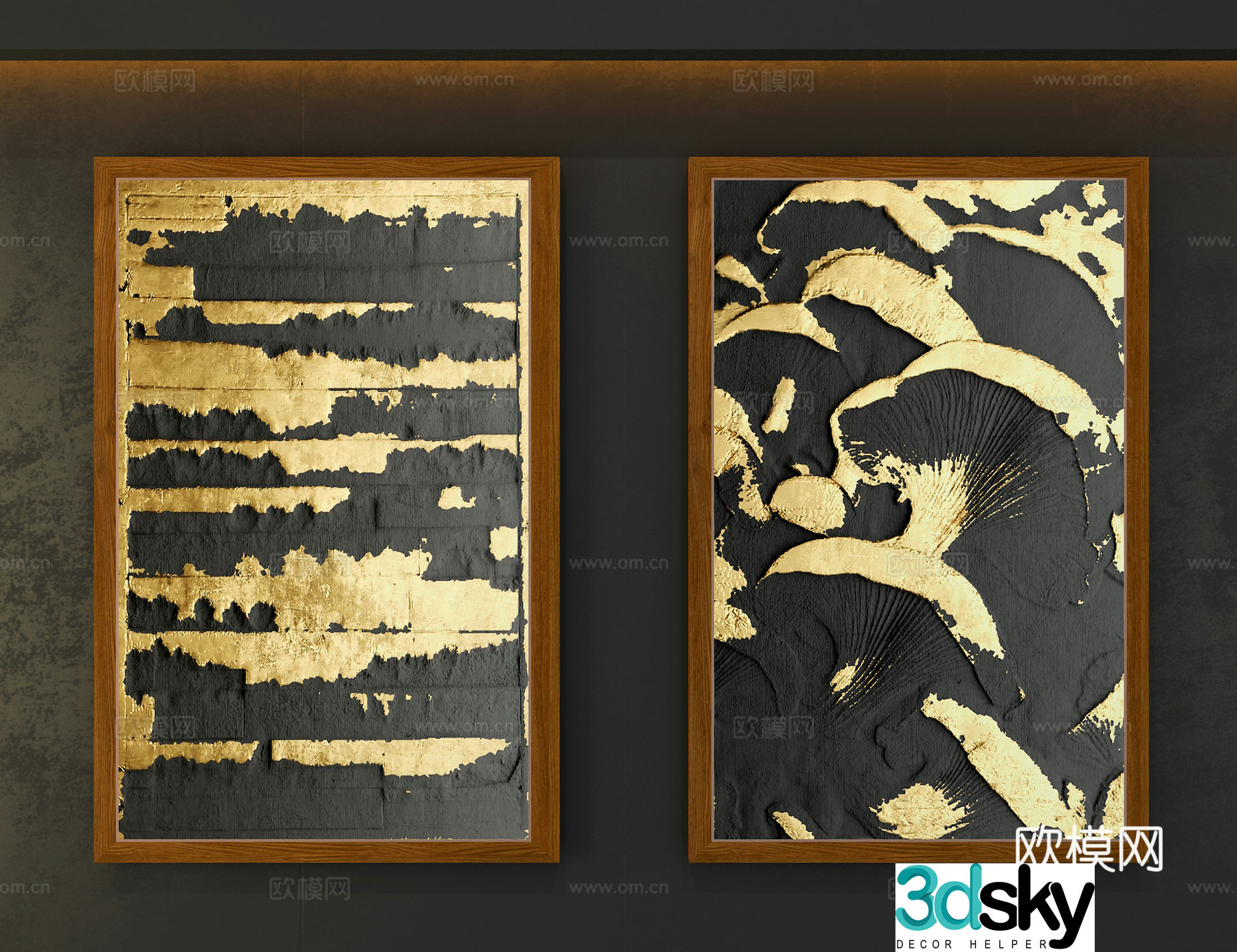 3D model of medieval style decorative painting