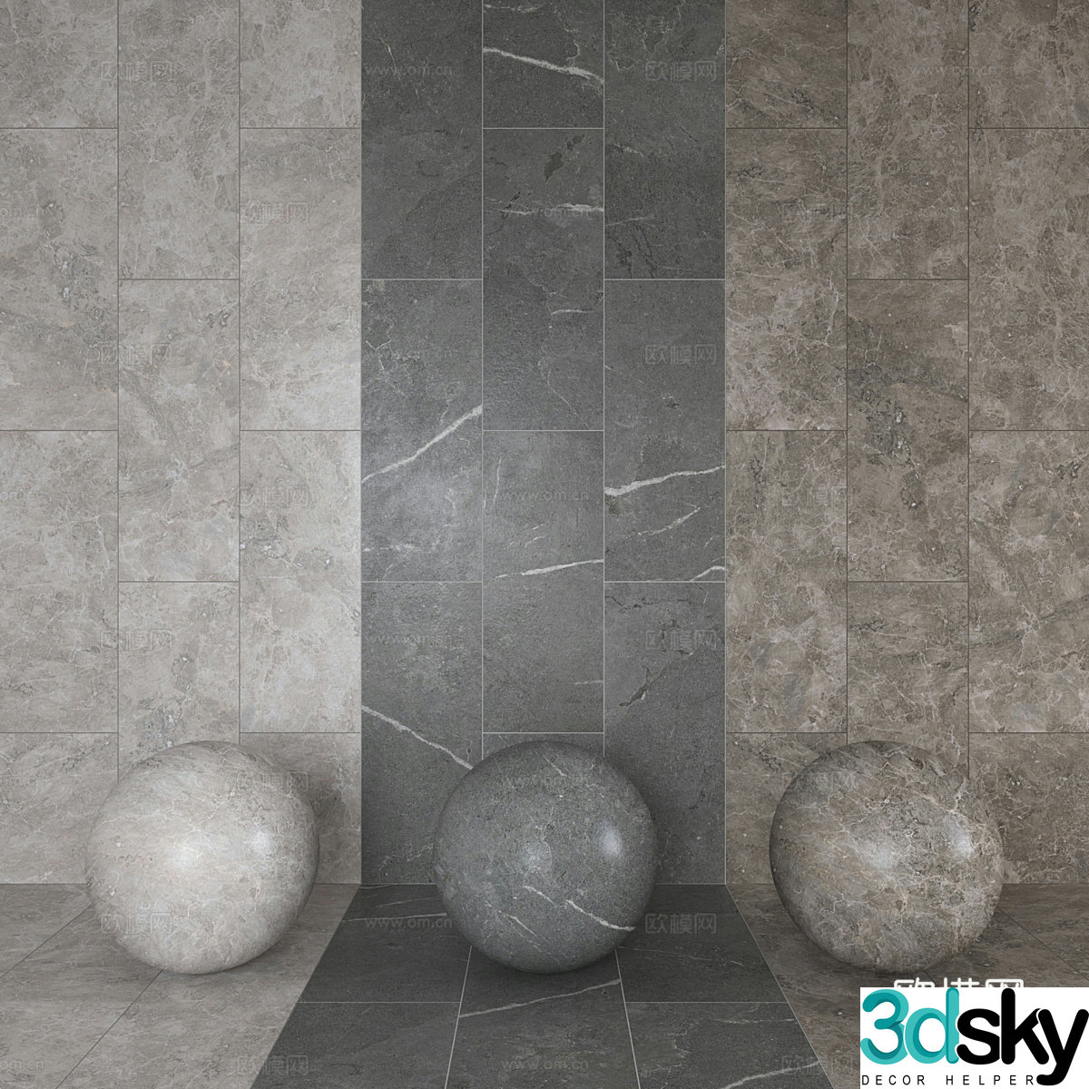 Marble wall tiles ceramic tiles floor tiles rock slabs paving tiles outdoor tiles square tiles 3D model