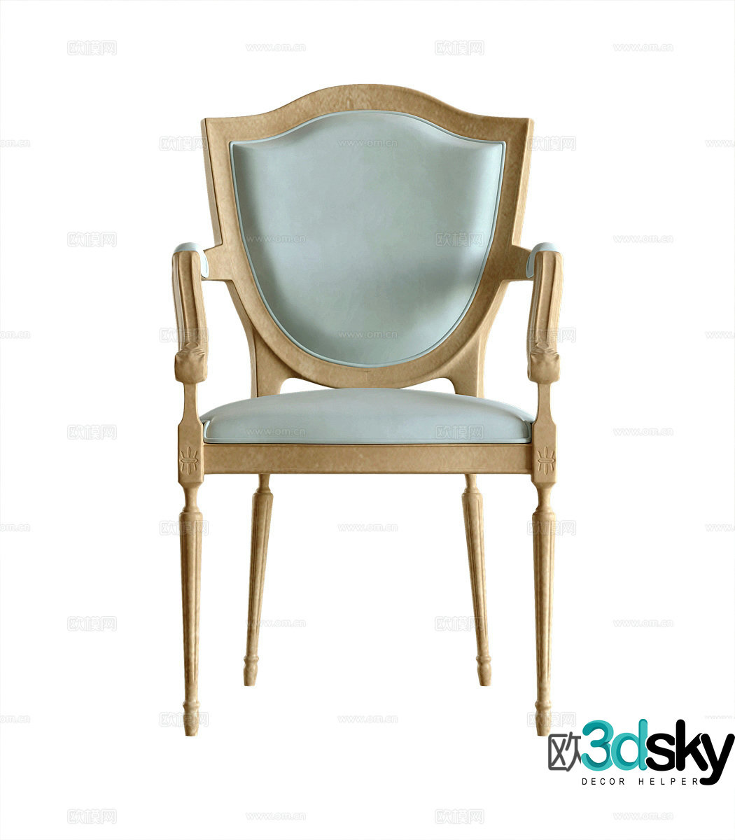 French single chair 3d model