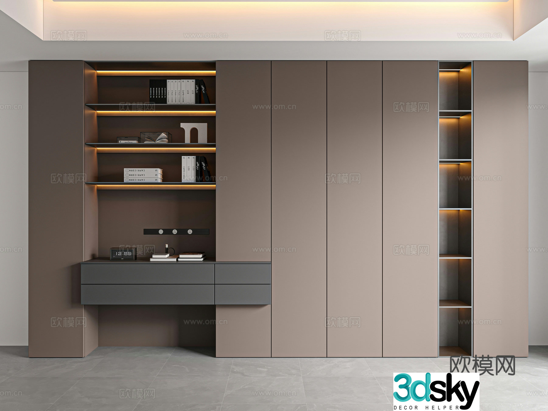Modern Italian bookcase 3d model