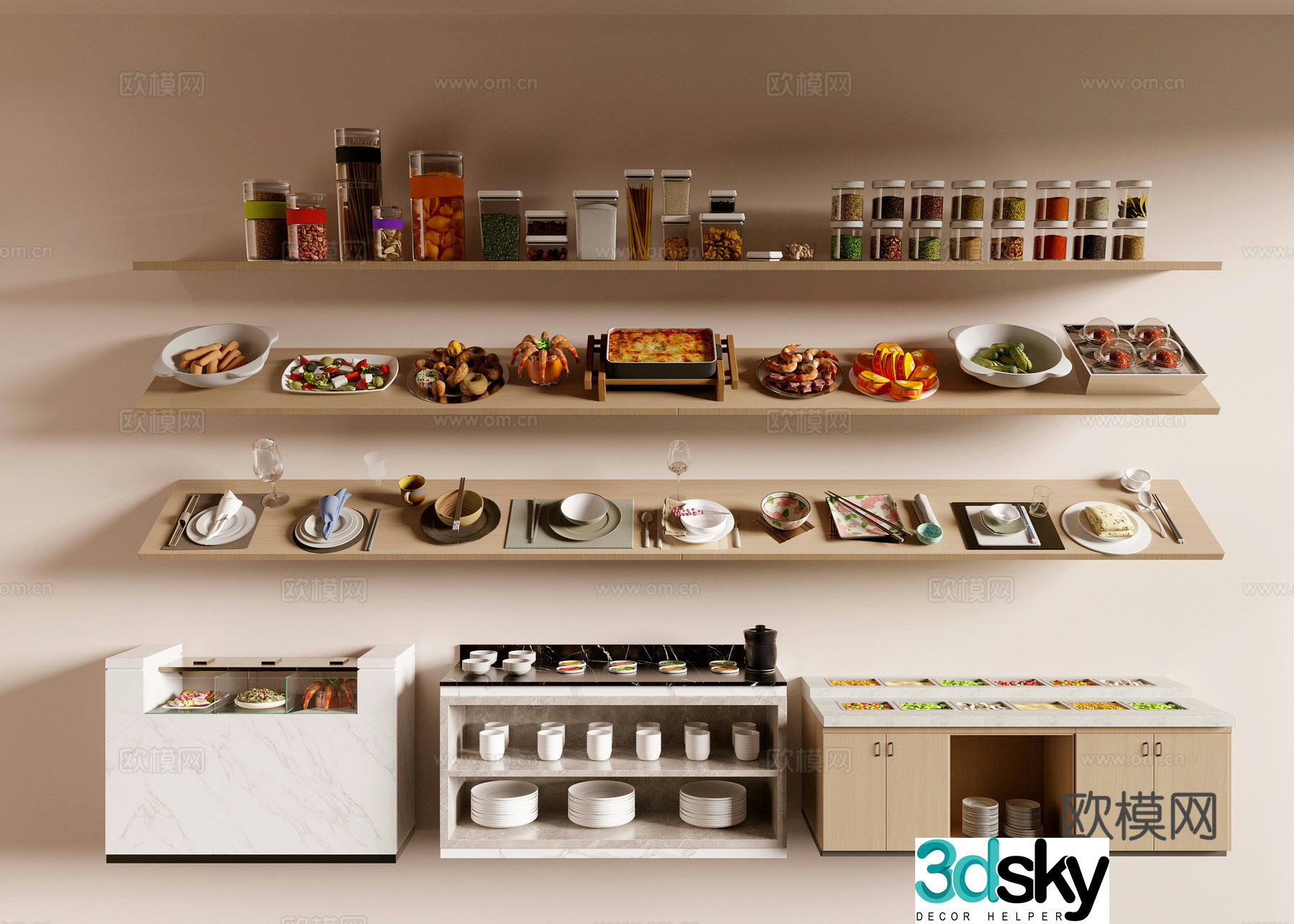 Tableware Food 3D Model