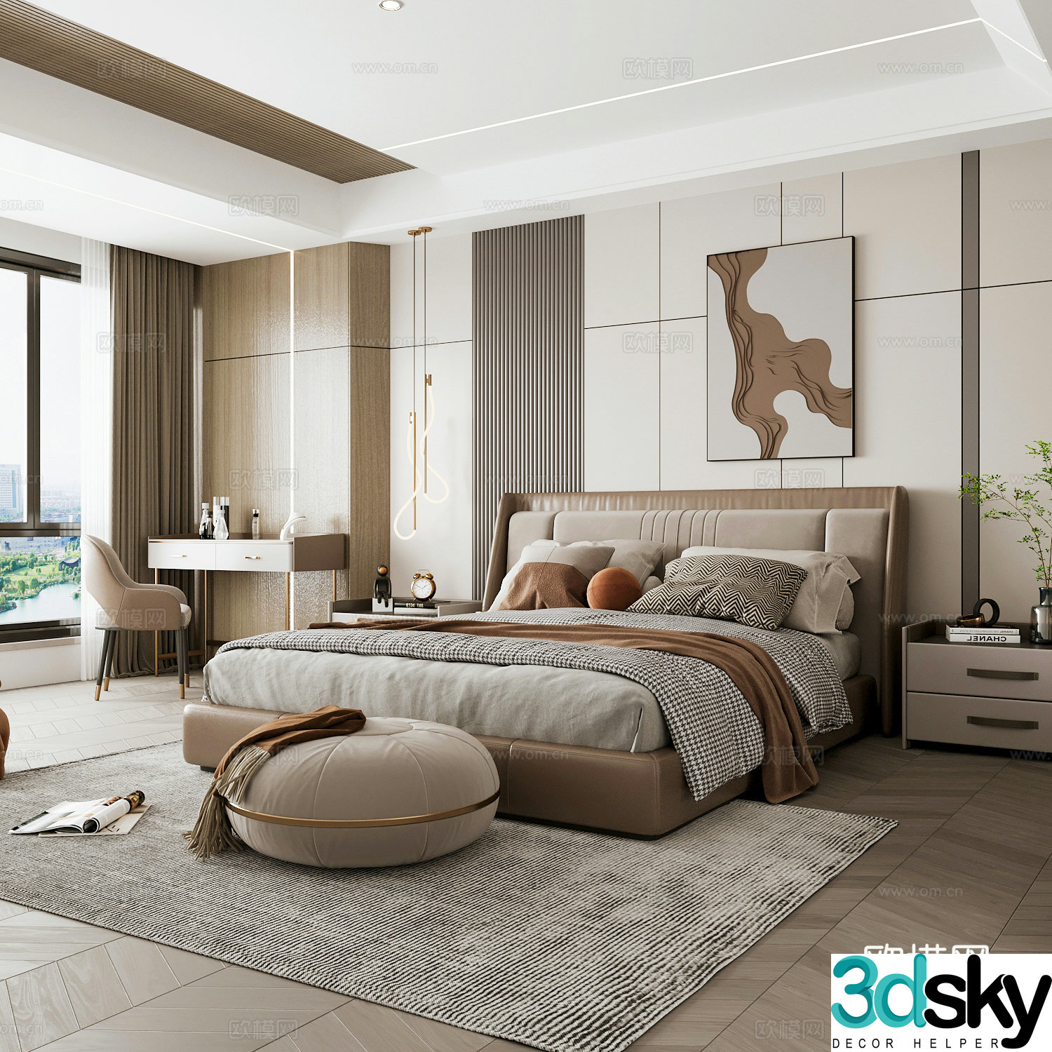 Modern home bedroom Modern bedroom Italian bedroom Simple bedroom Italian bed 3d model