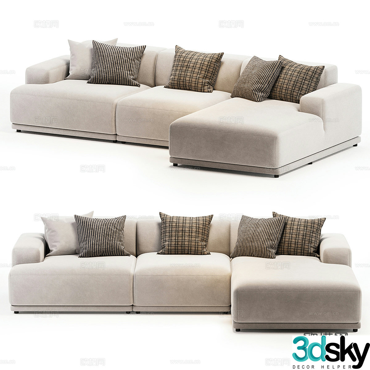 Modern Connect Soft Combination Sofa 3D Model