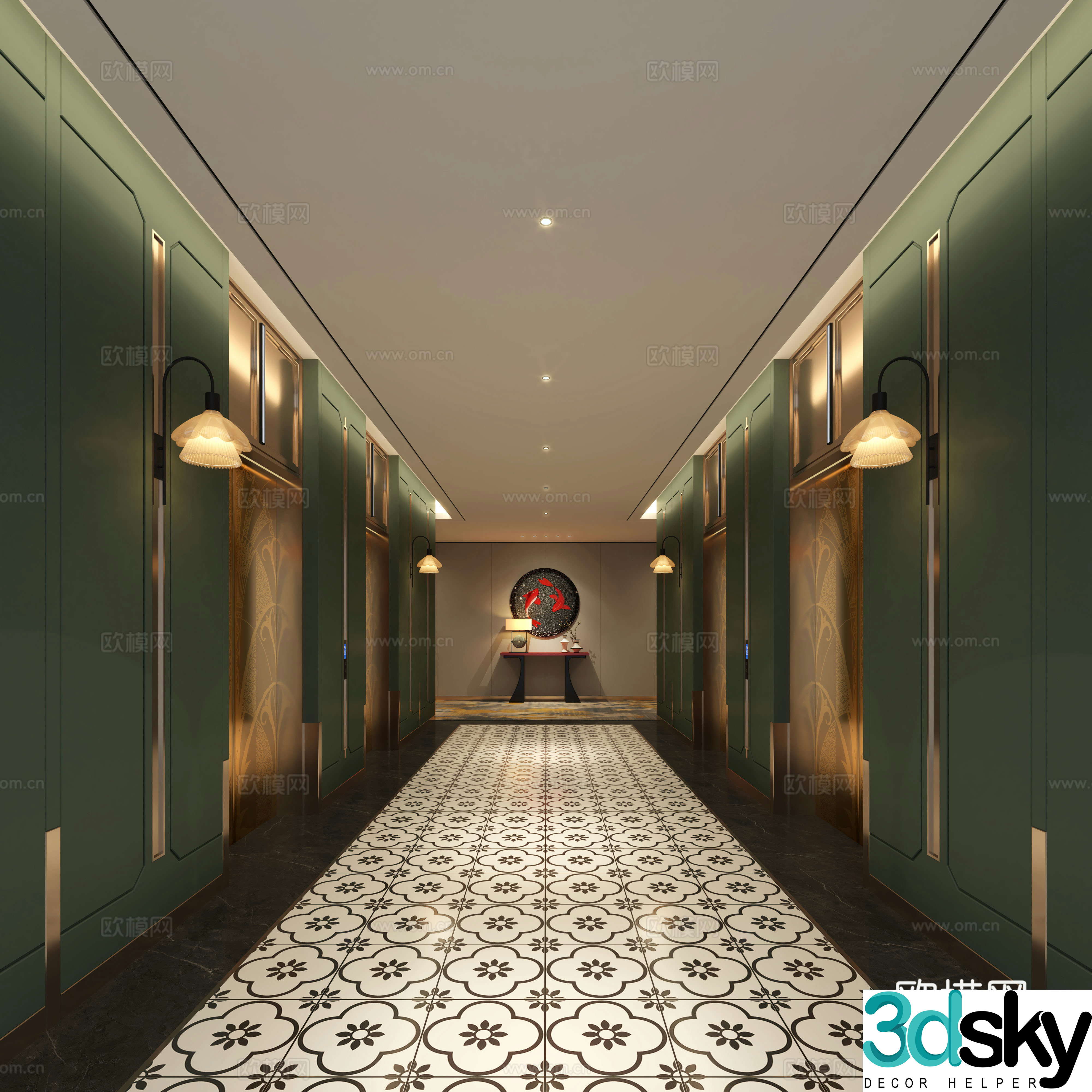 Modern hotel elevator hall club elevator hall elevator hall elevator hall aisle elevator elevator hall 3d model