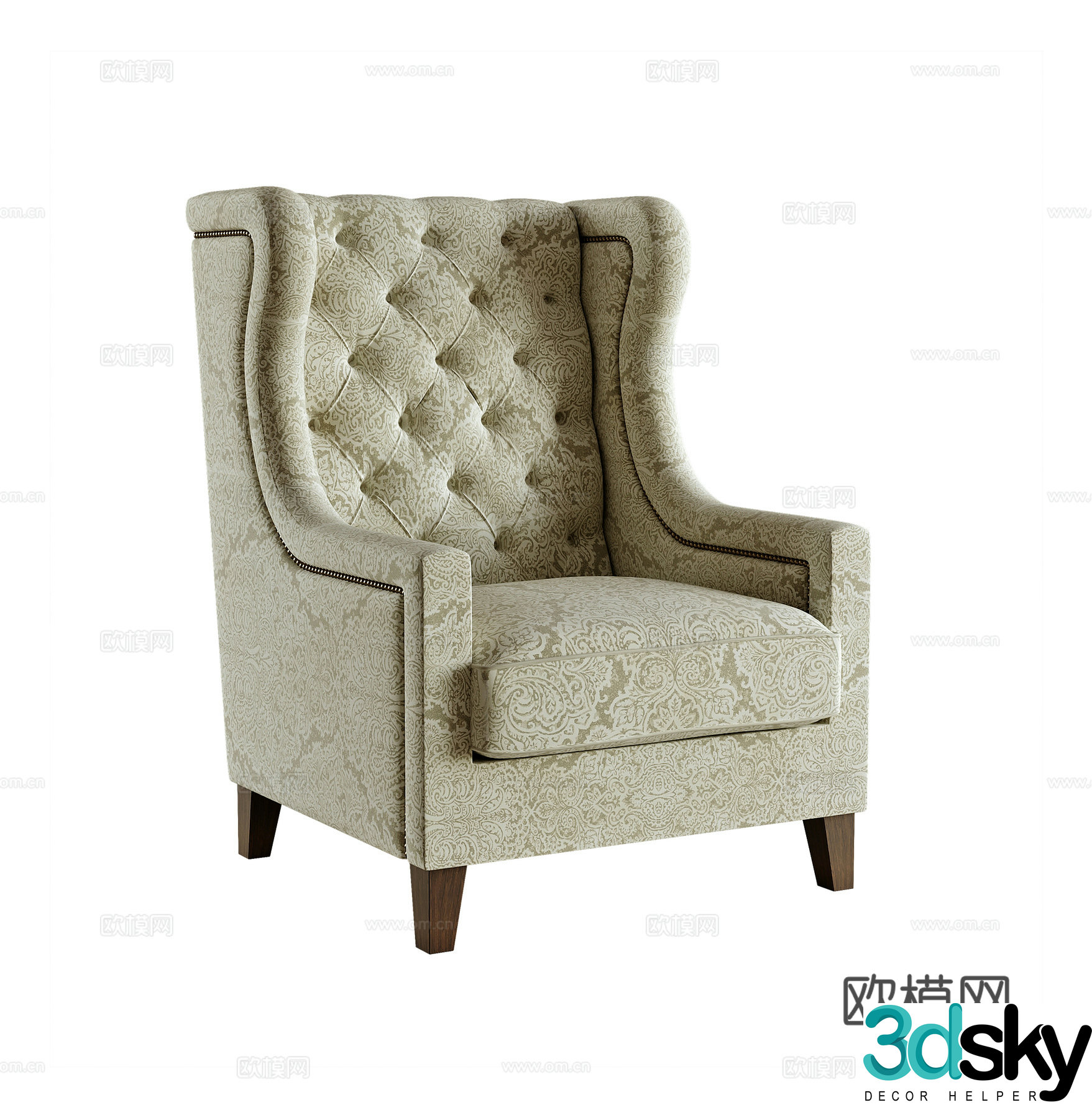 American single sofa 3d model