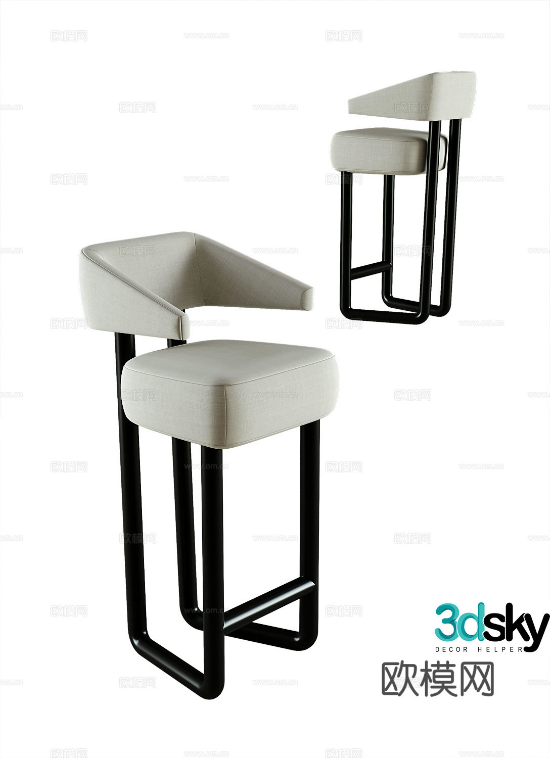 Modern bar chair 3d model